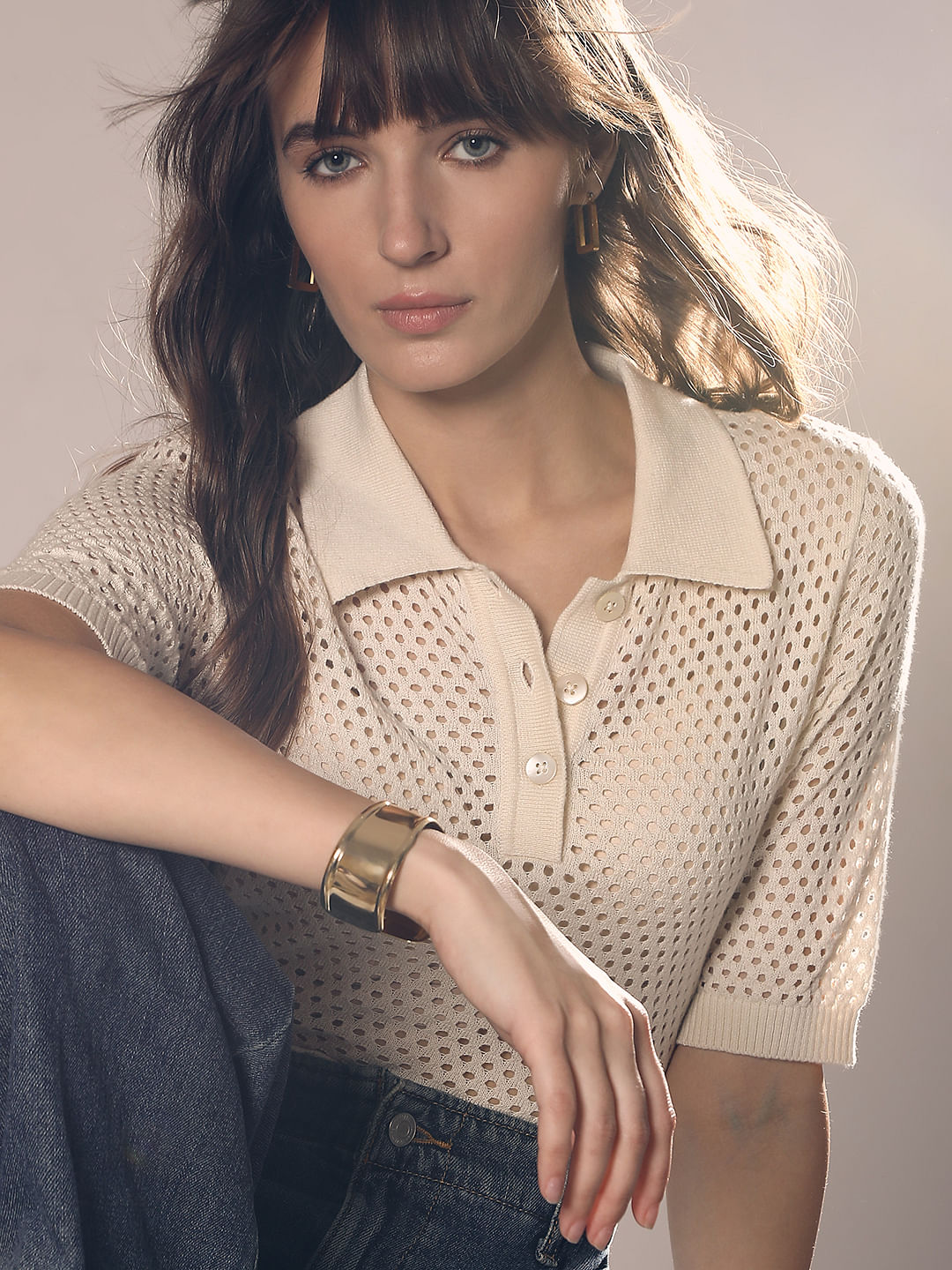 White Knitted Top