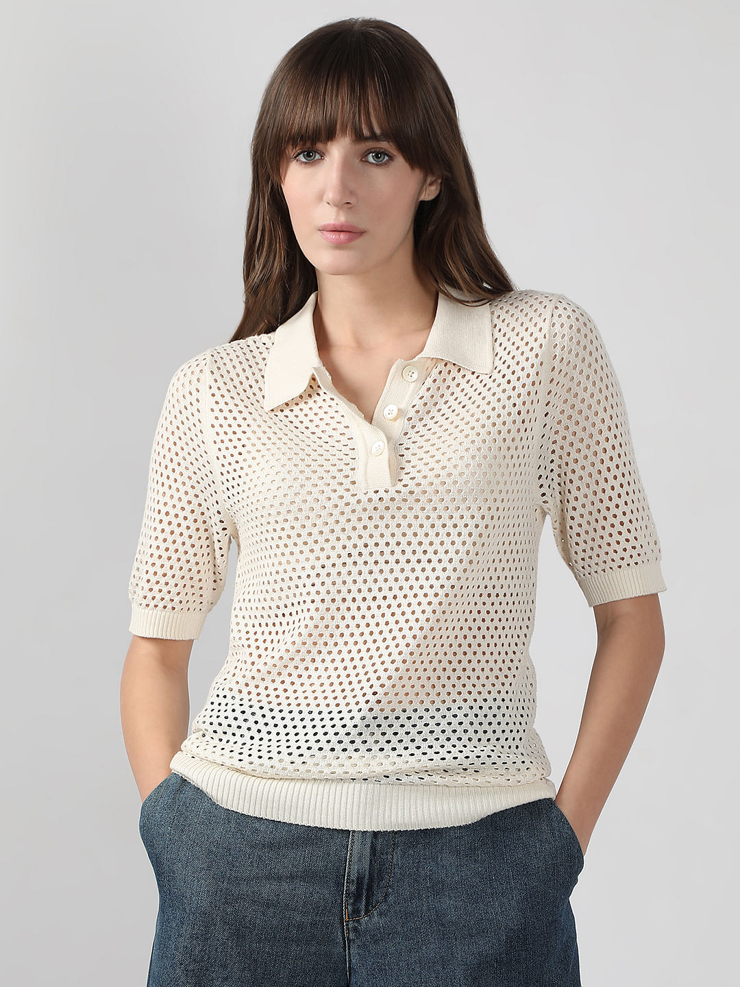 White Knitted Top