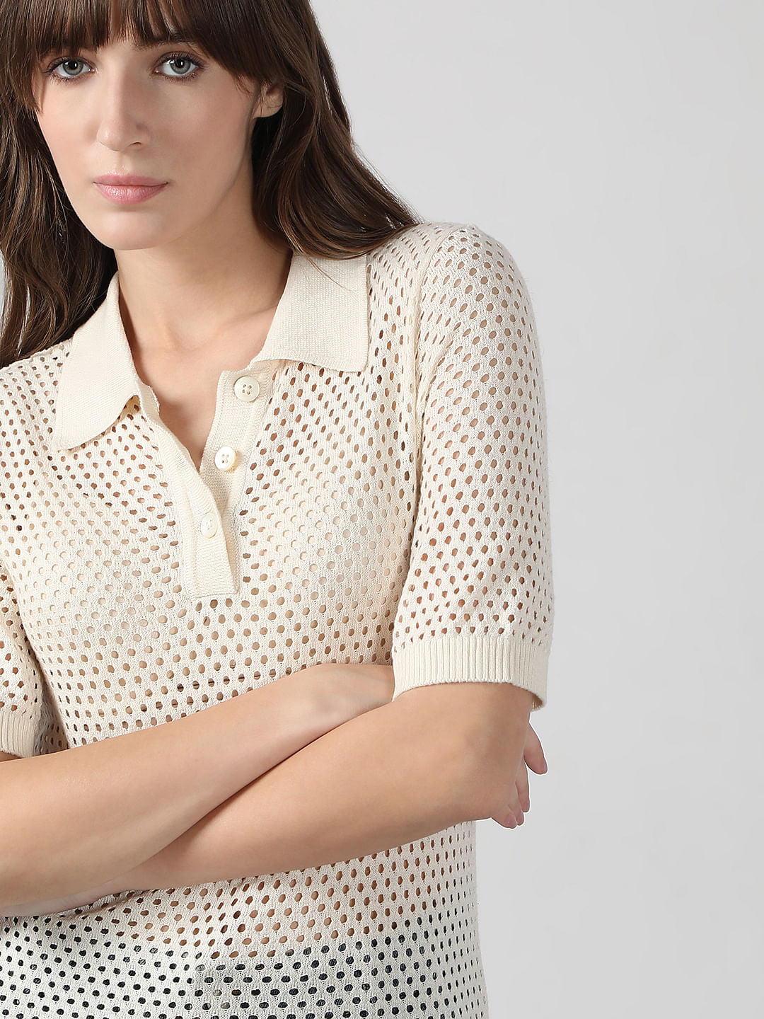 White Knitted Top