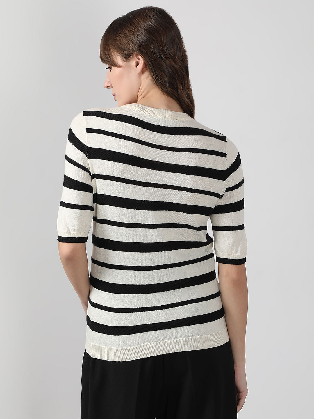 Black & White Striped Knitted Top