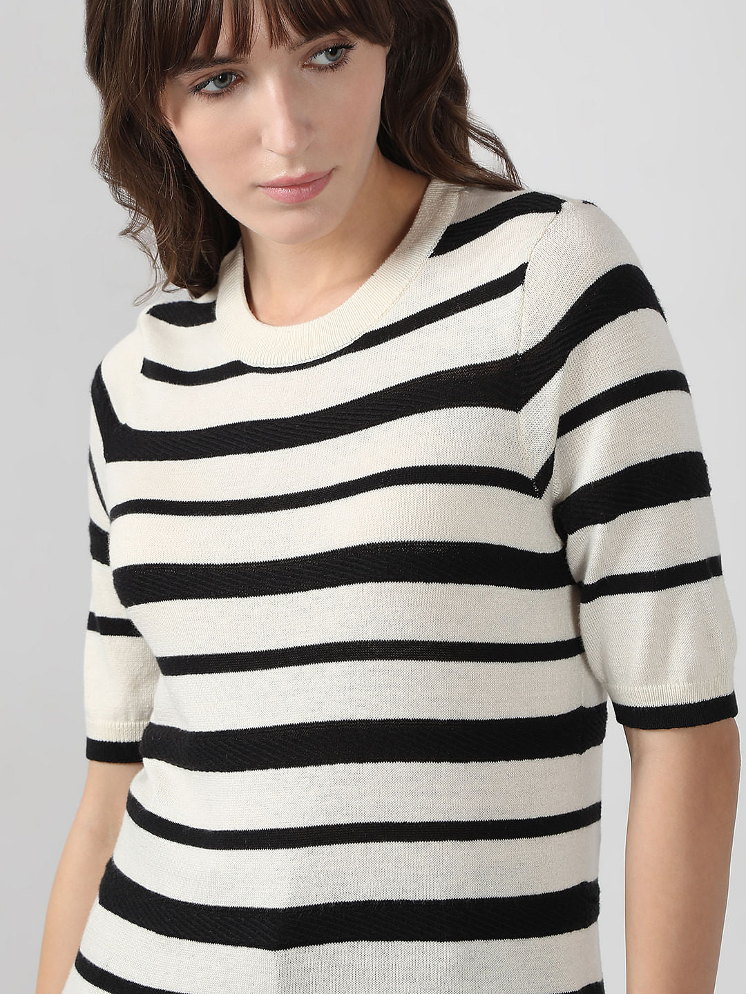 Black & White Striped Knitted Top