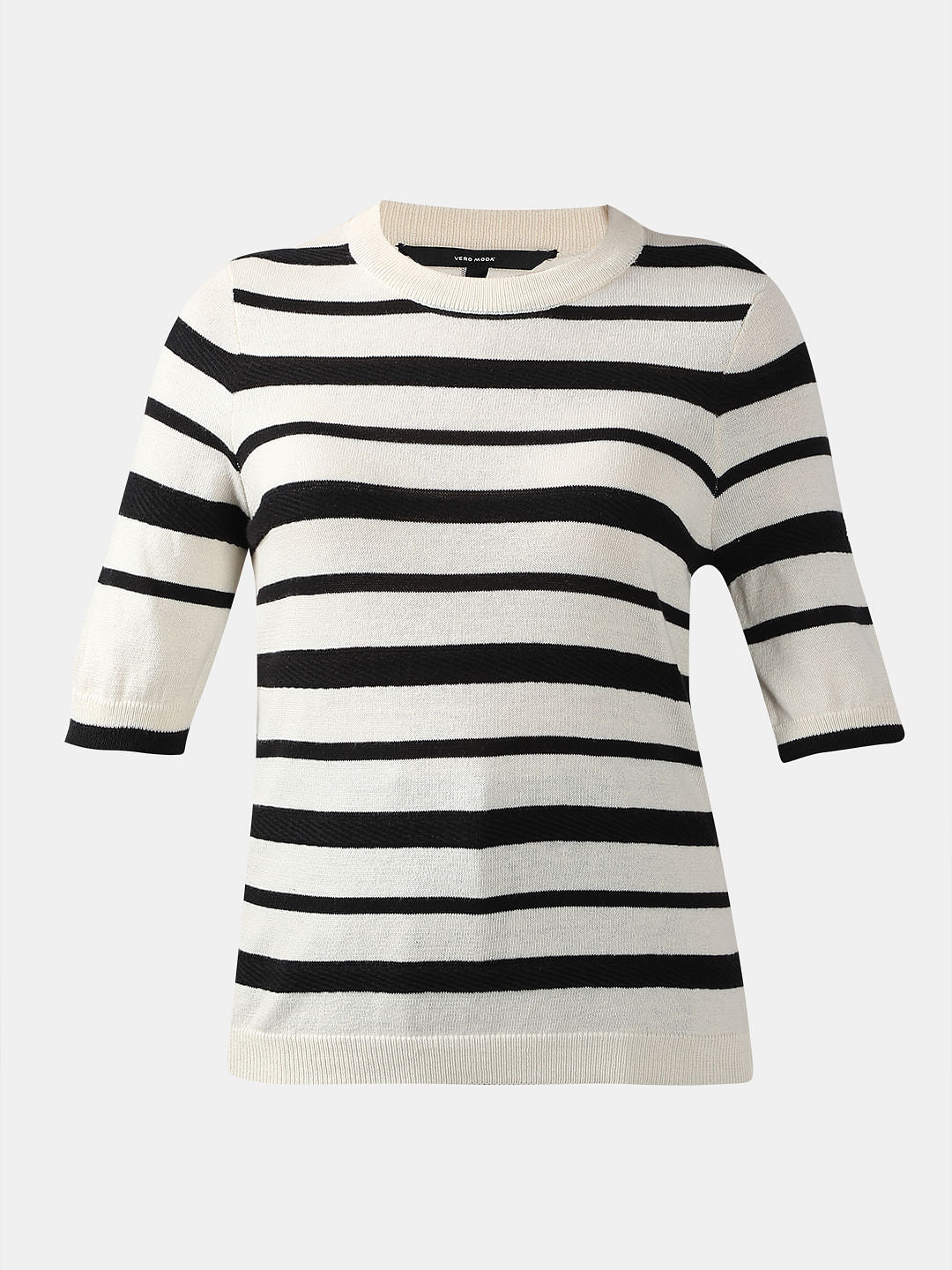Black & White Striped Knitted Top