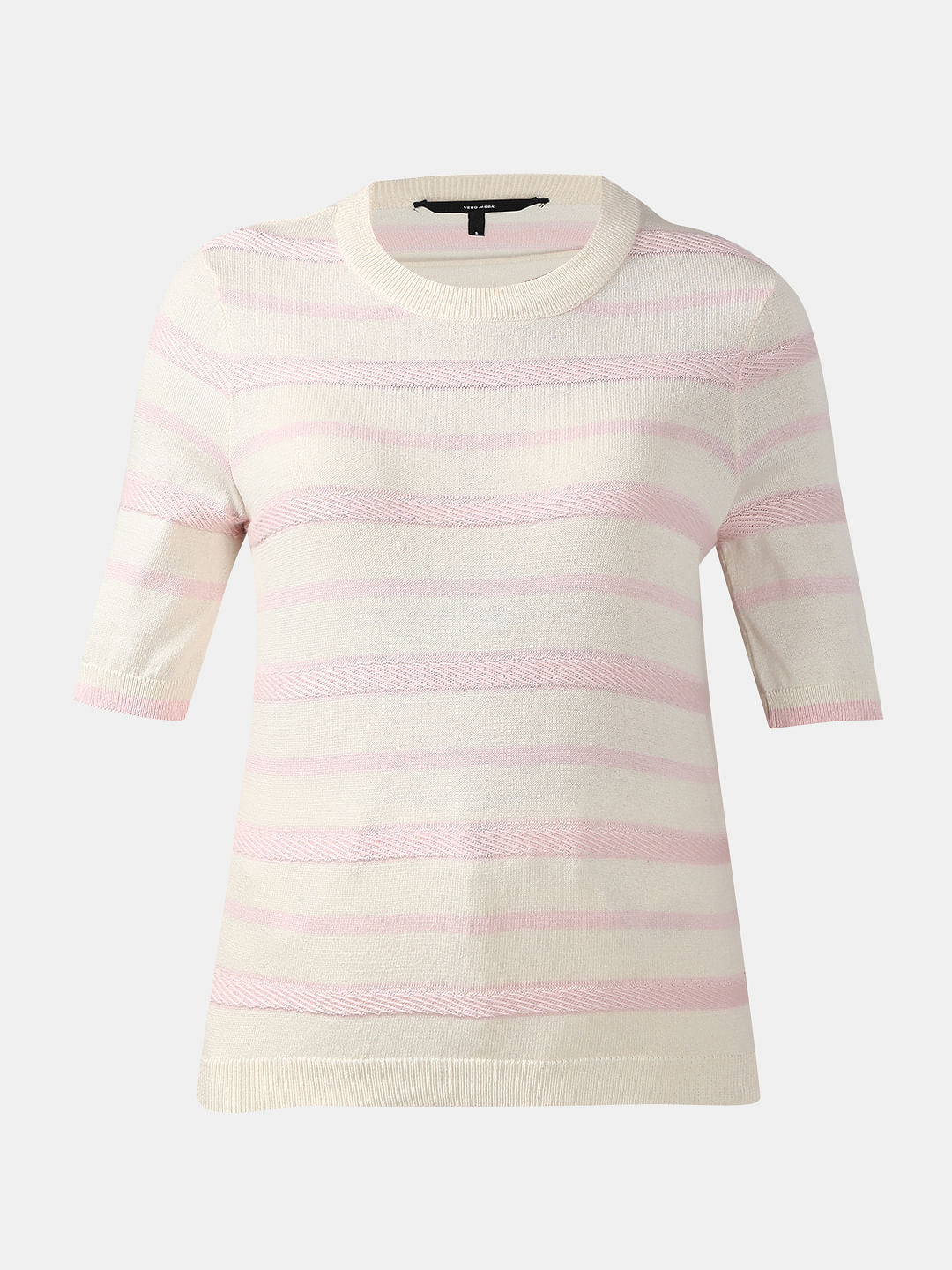Pink & White Striped Knitted Top