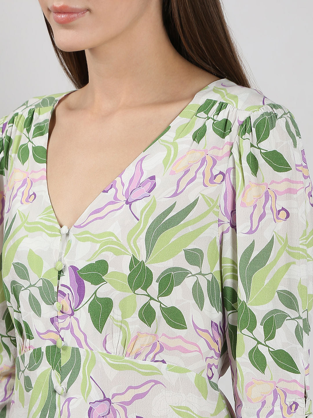 White Printed Midi Dress