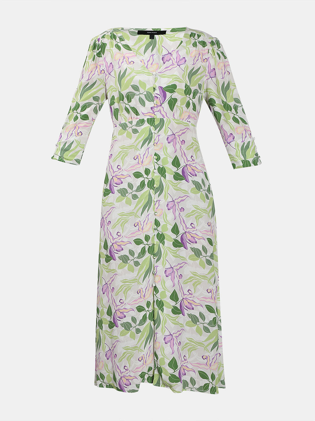 White Printed Midi Dress