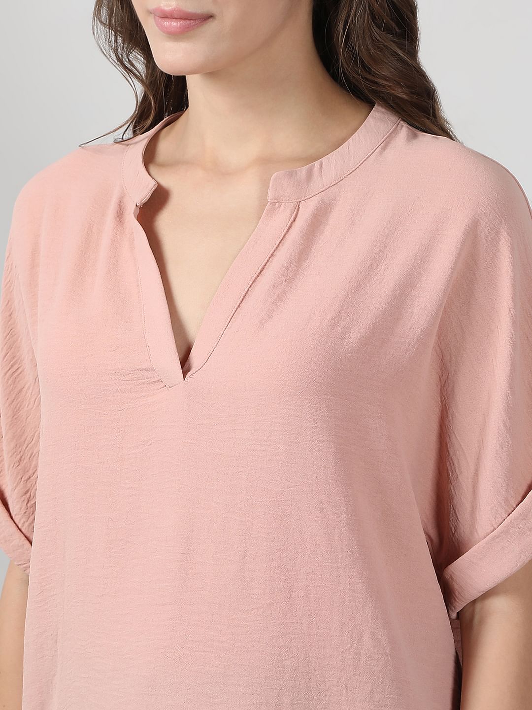 Light Pink V Neck Top