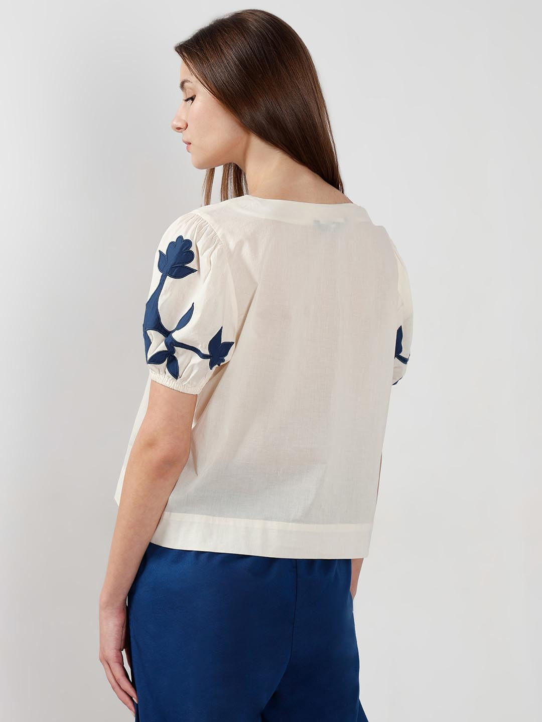 Vero Moda off-White Floral Cotton Top