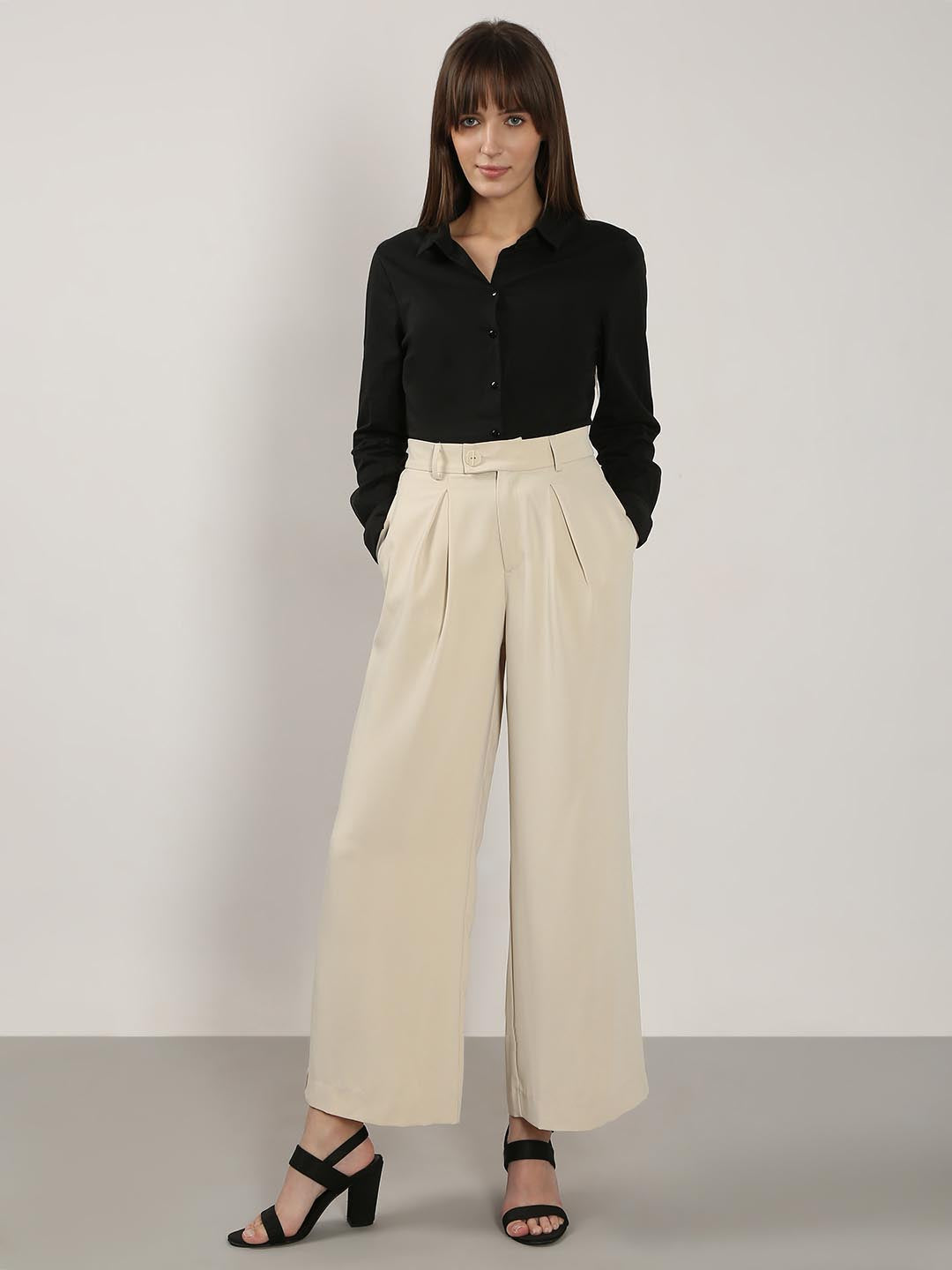 Vero Moda Beige High Rise Pants