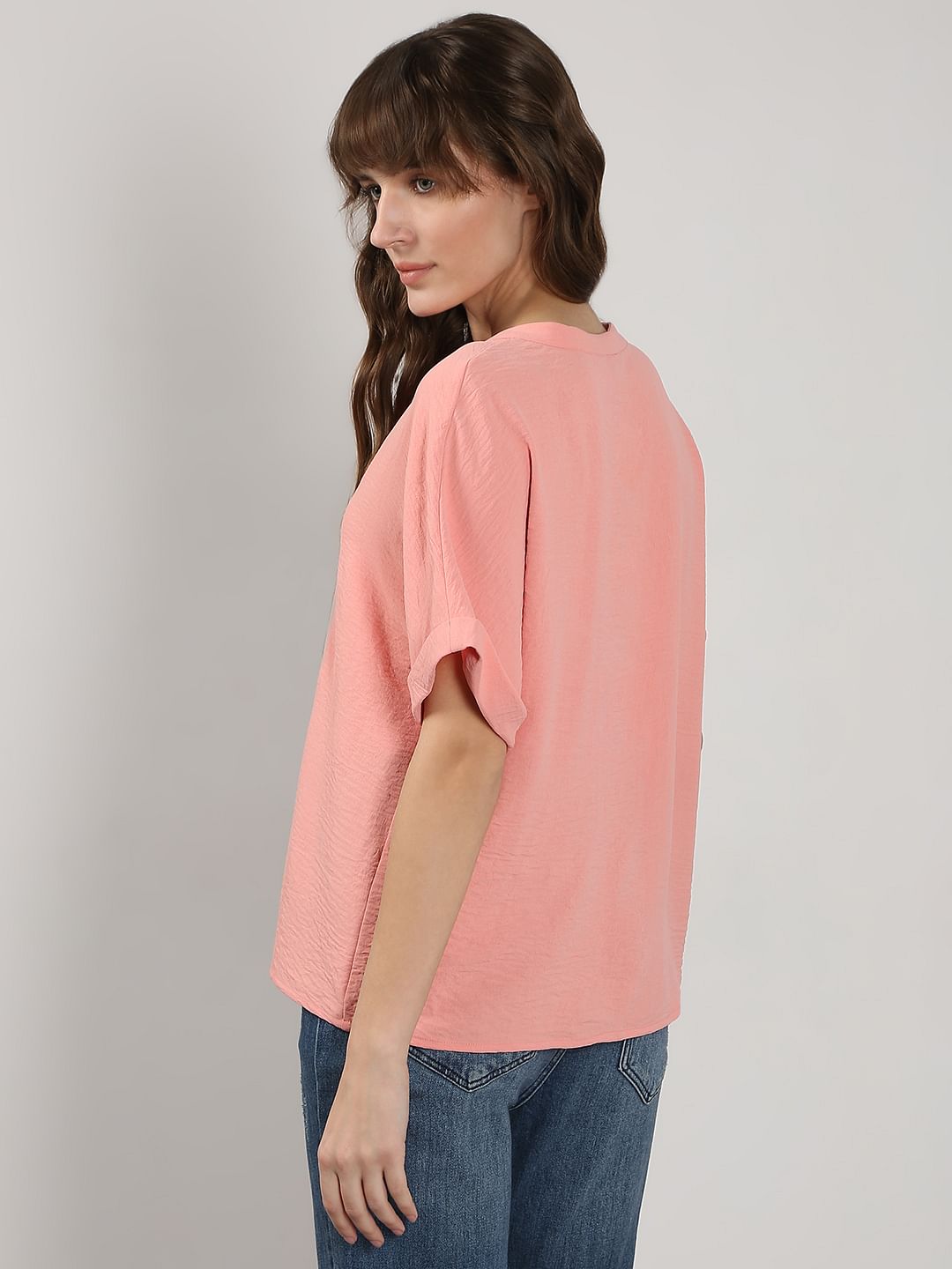 Light Pink V Neck Top