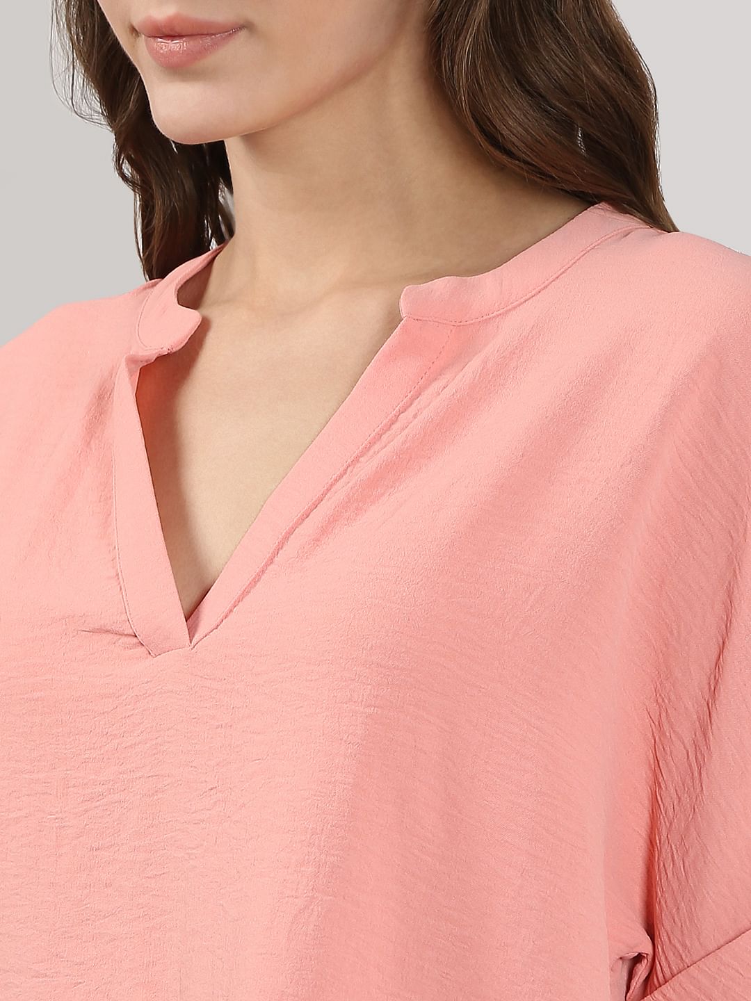 Light Pink V Neck Top