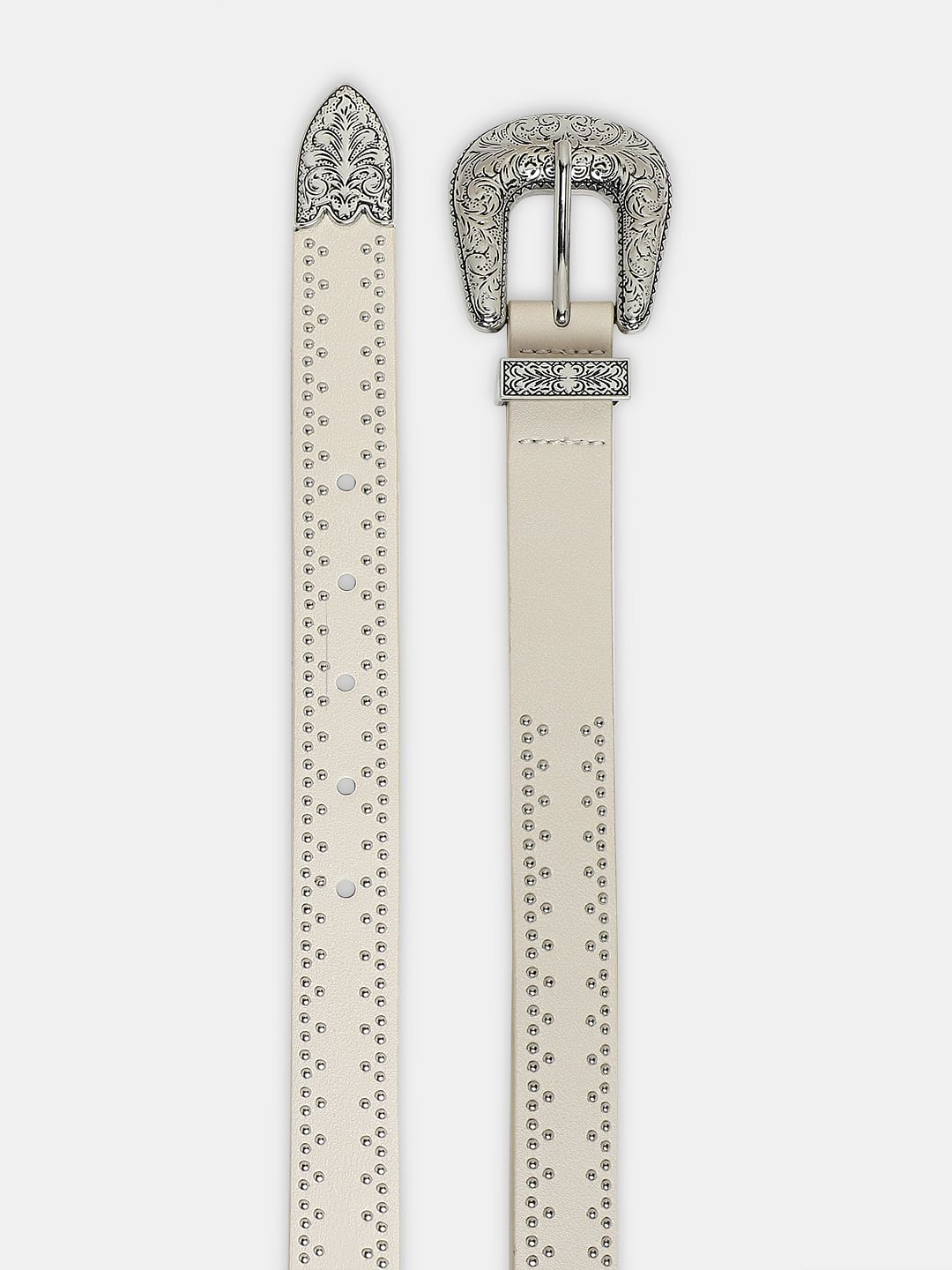 Ivory Studded Jeans Belt