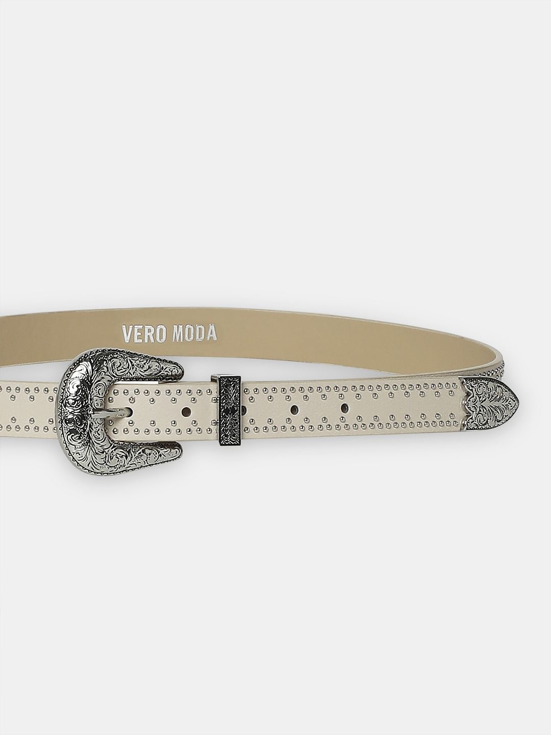 Ivory Studded Jeans Belt