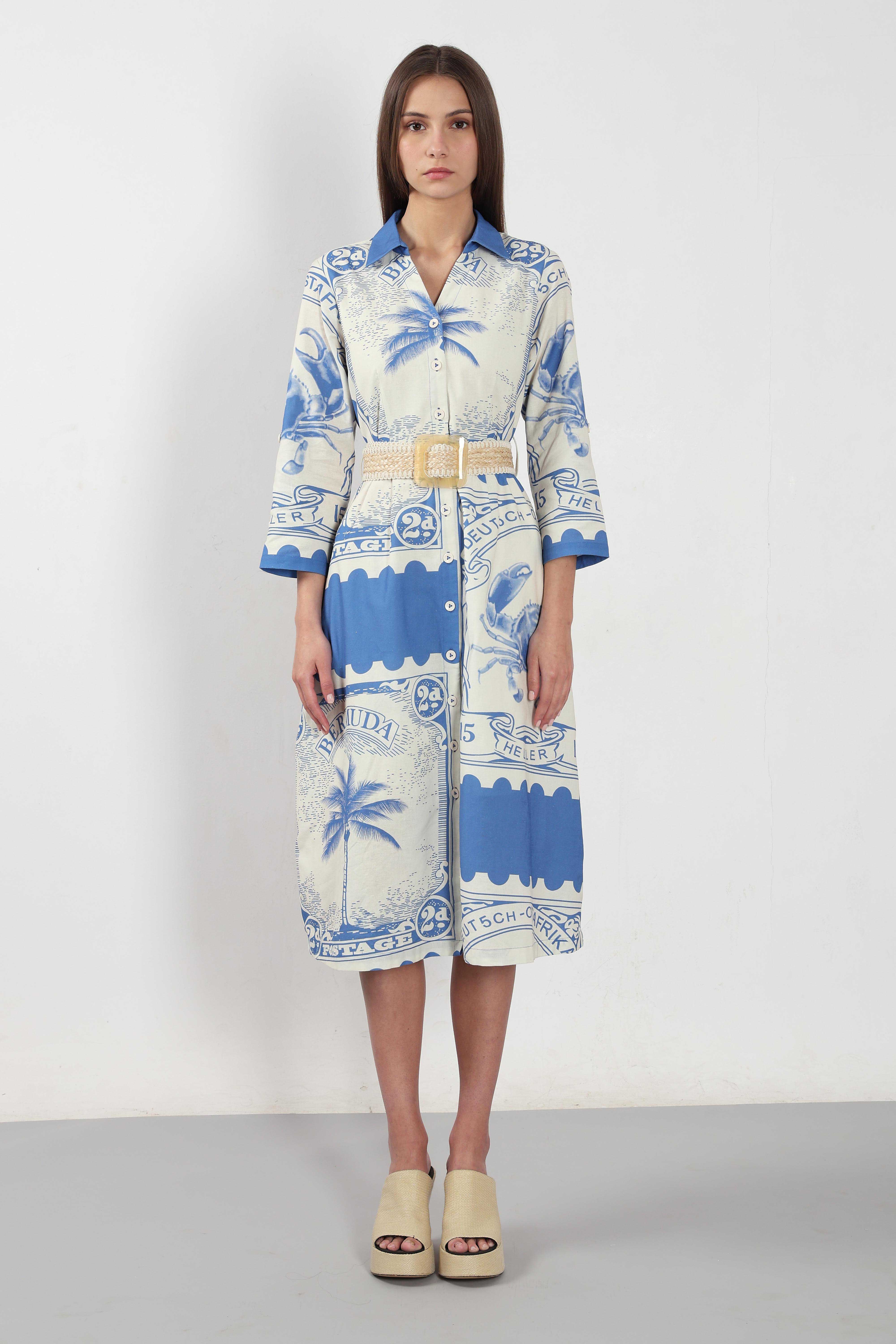 Vero Moda White Printed Shirt Dress