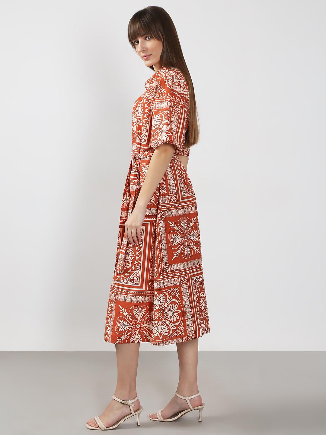 Vero Moda Rust Printed Shirt Dress
