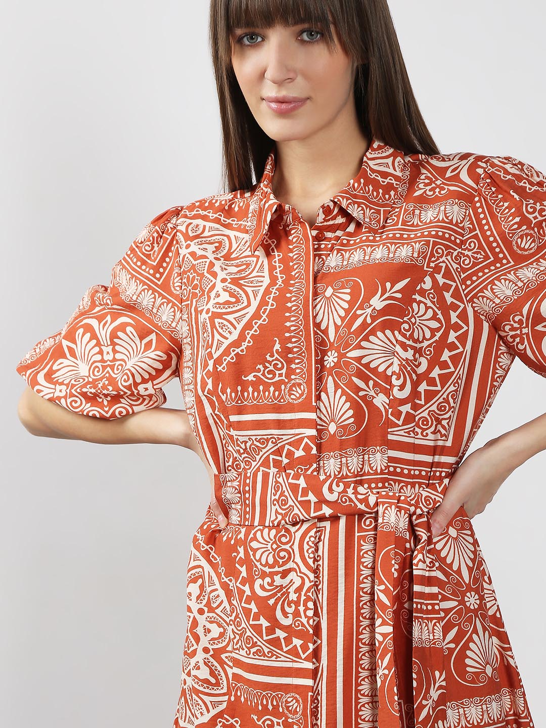 Vero Moda Rust Printed Shirt Dress