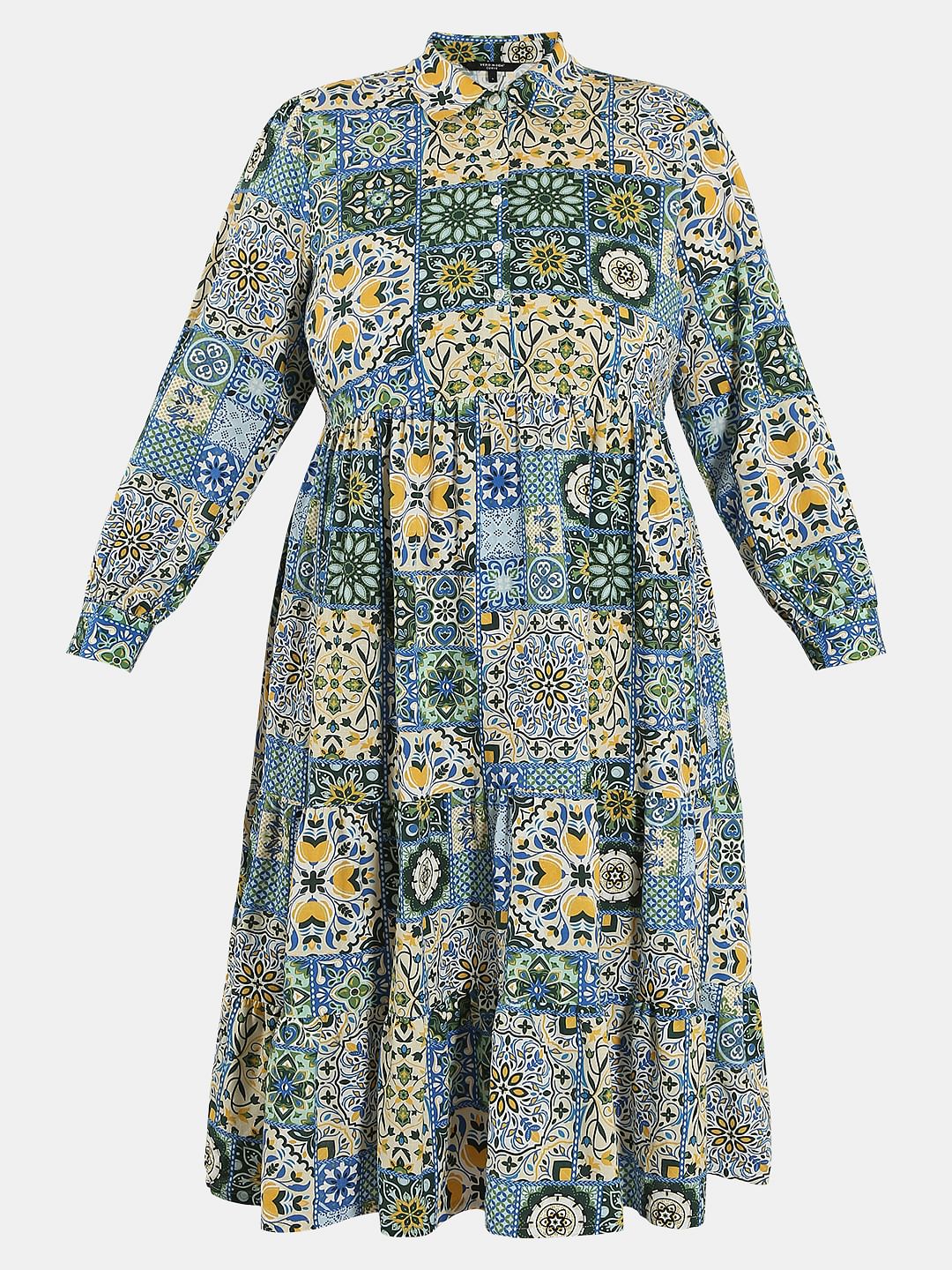 Curve Multi-Colour Printed Shirt Dress