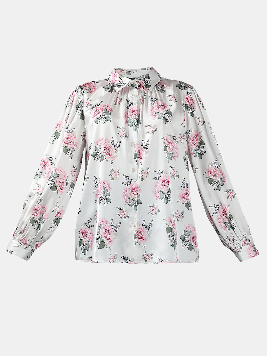 White Floral Shirt