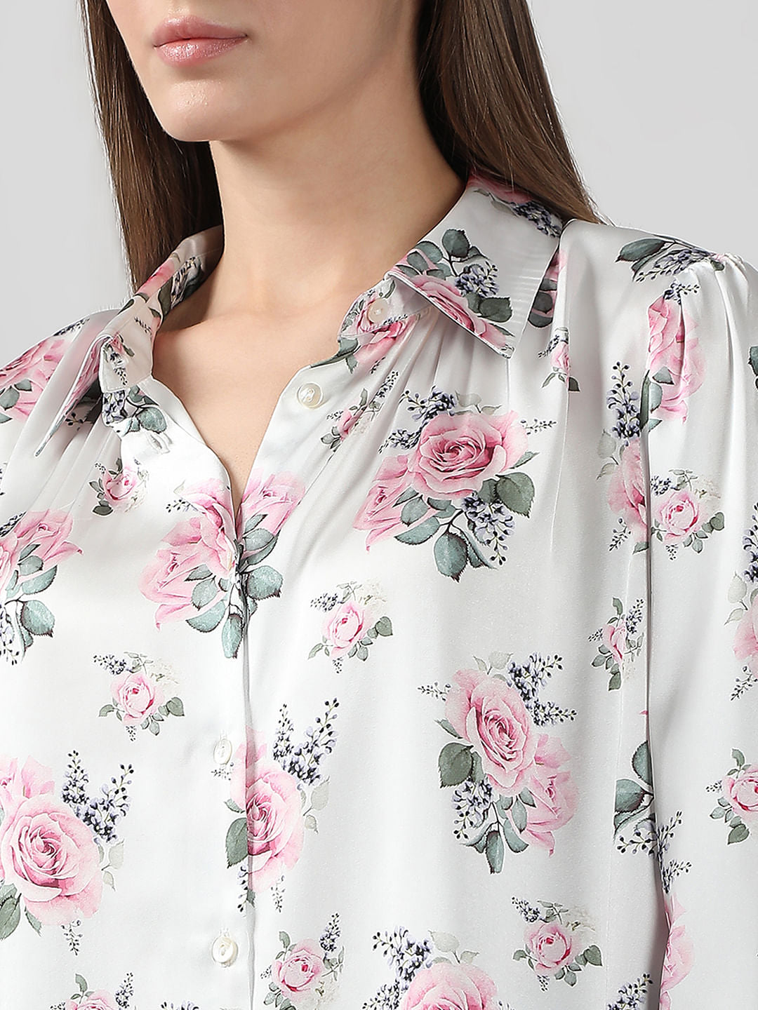 White Floral Shirt