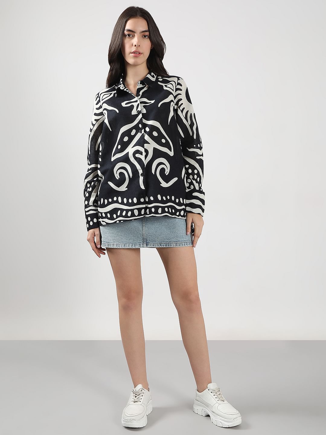 Black & White Printed Shirt