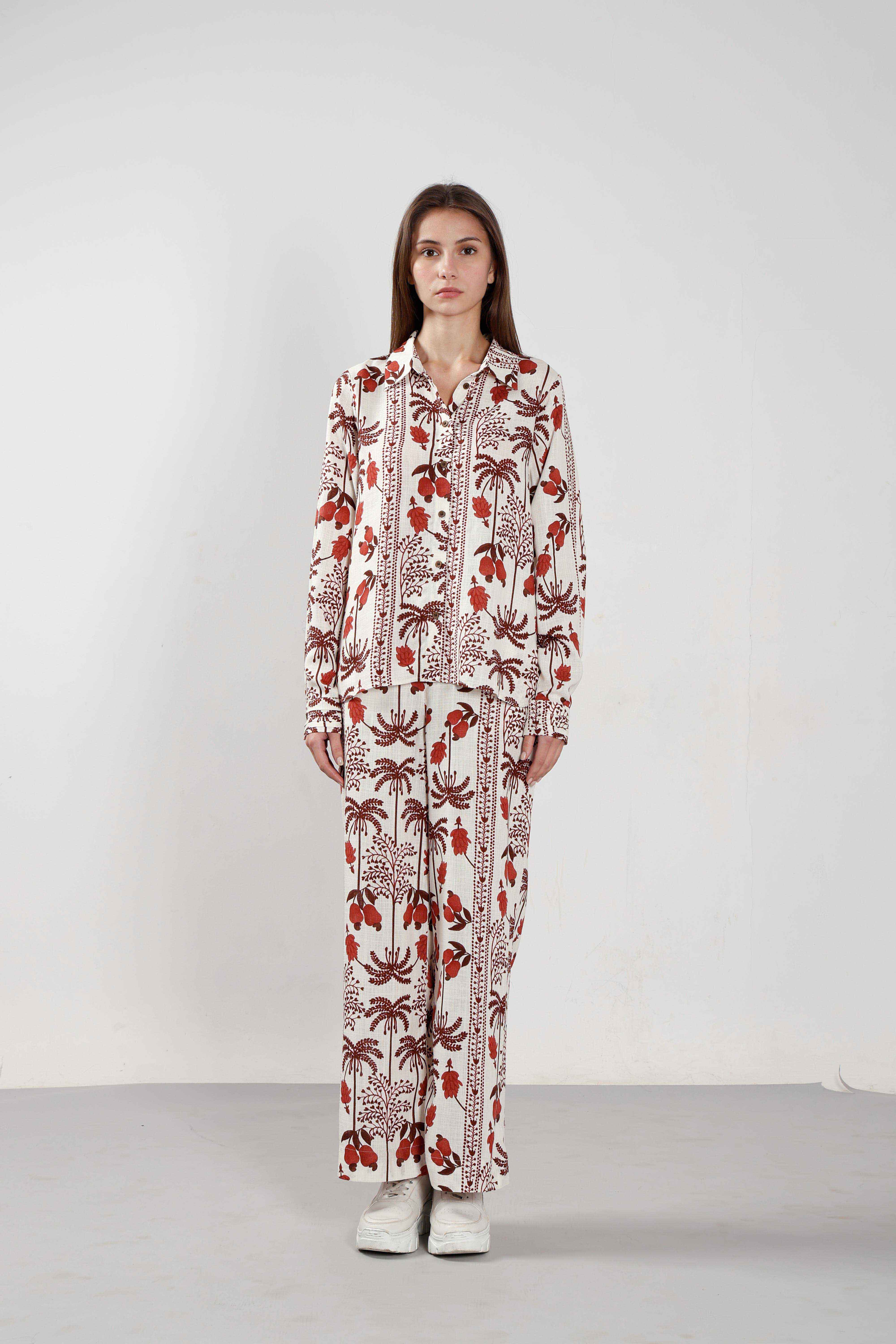 varho421 VERO MODA Ecru Printed Shirt