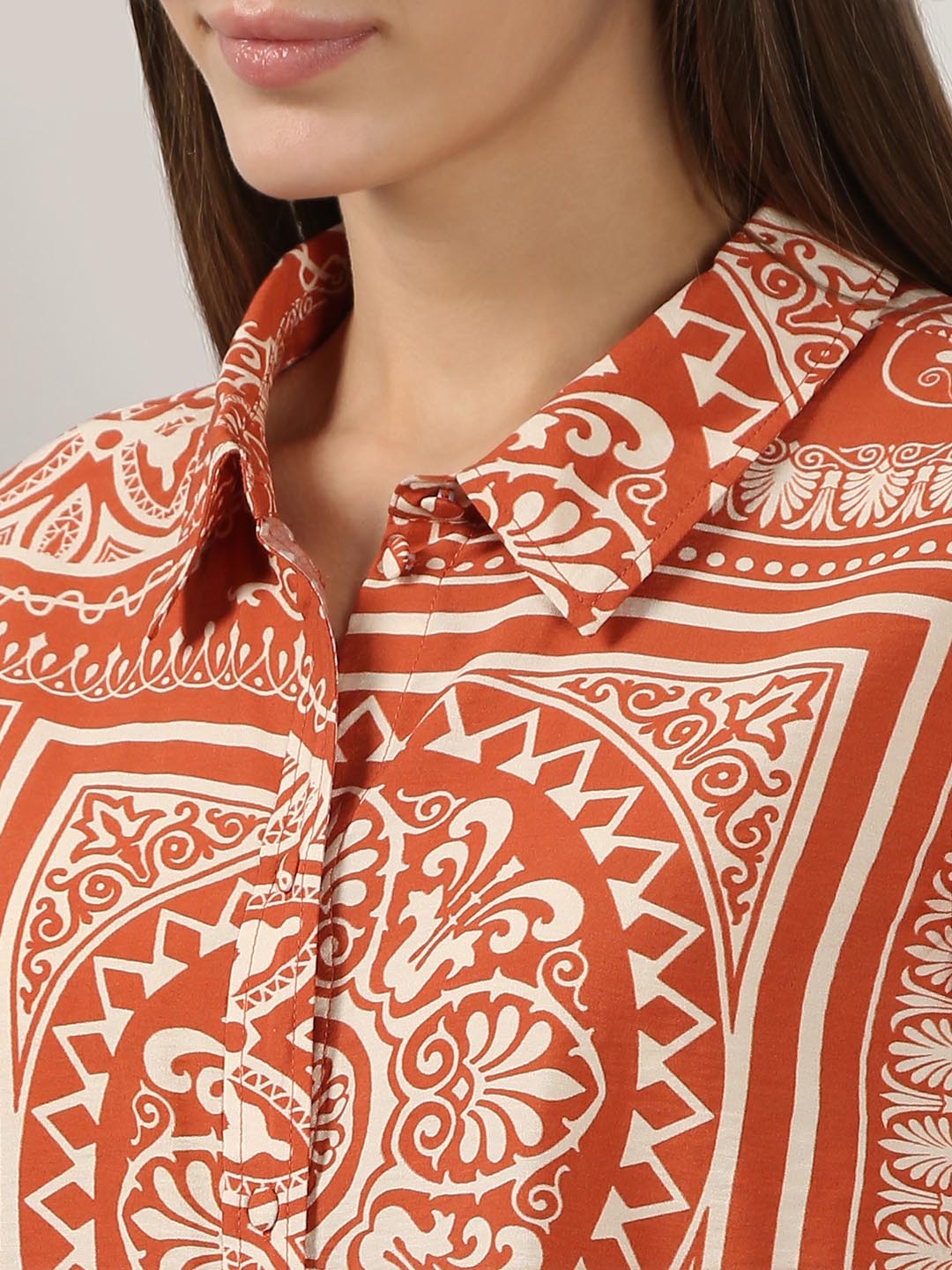 Vero Moda Rust Printed Shirt Dress