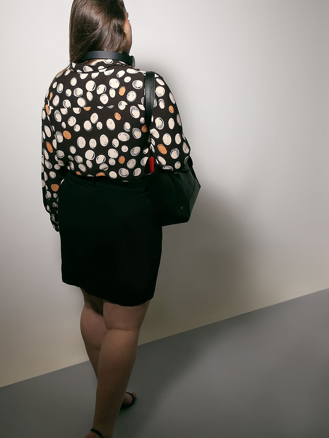 Curve Black Printed Shirt