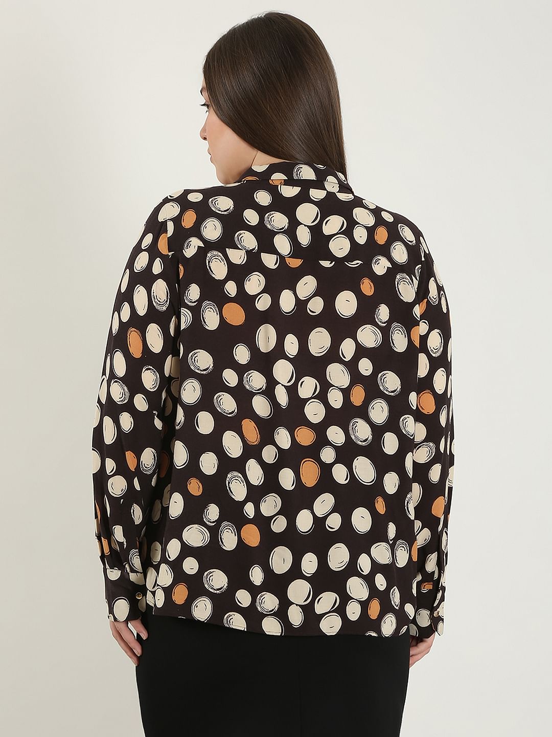 Curve Black Printed Shirt