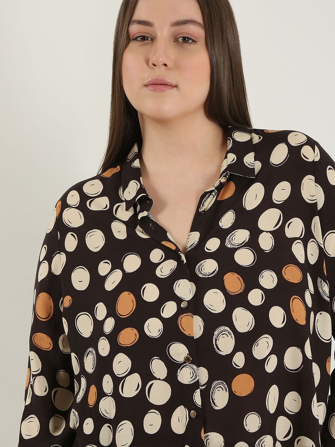 Curve Black Printed Shirt