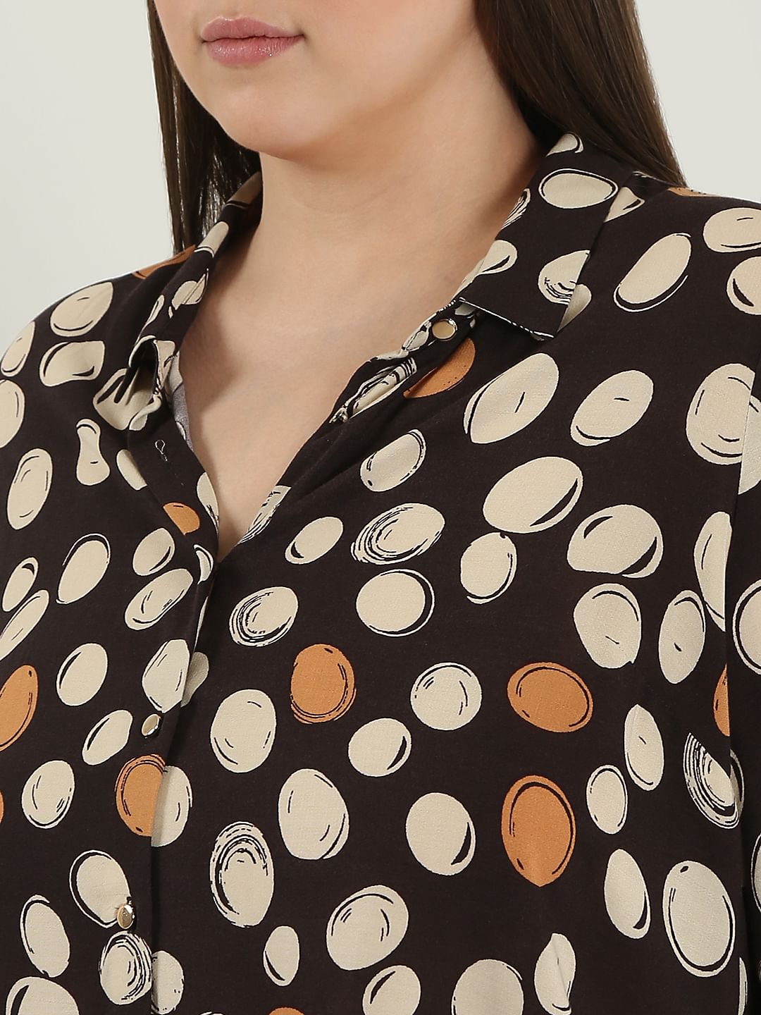 Curve Black Printed Shirt