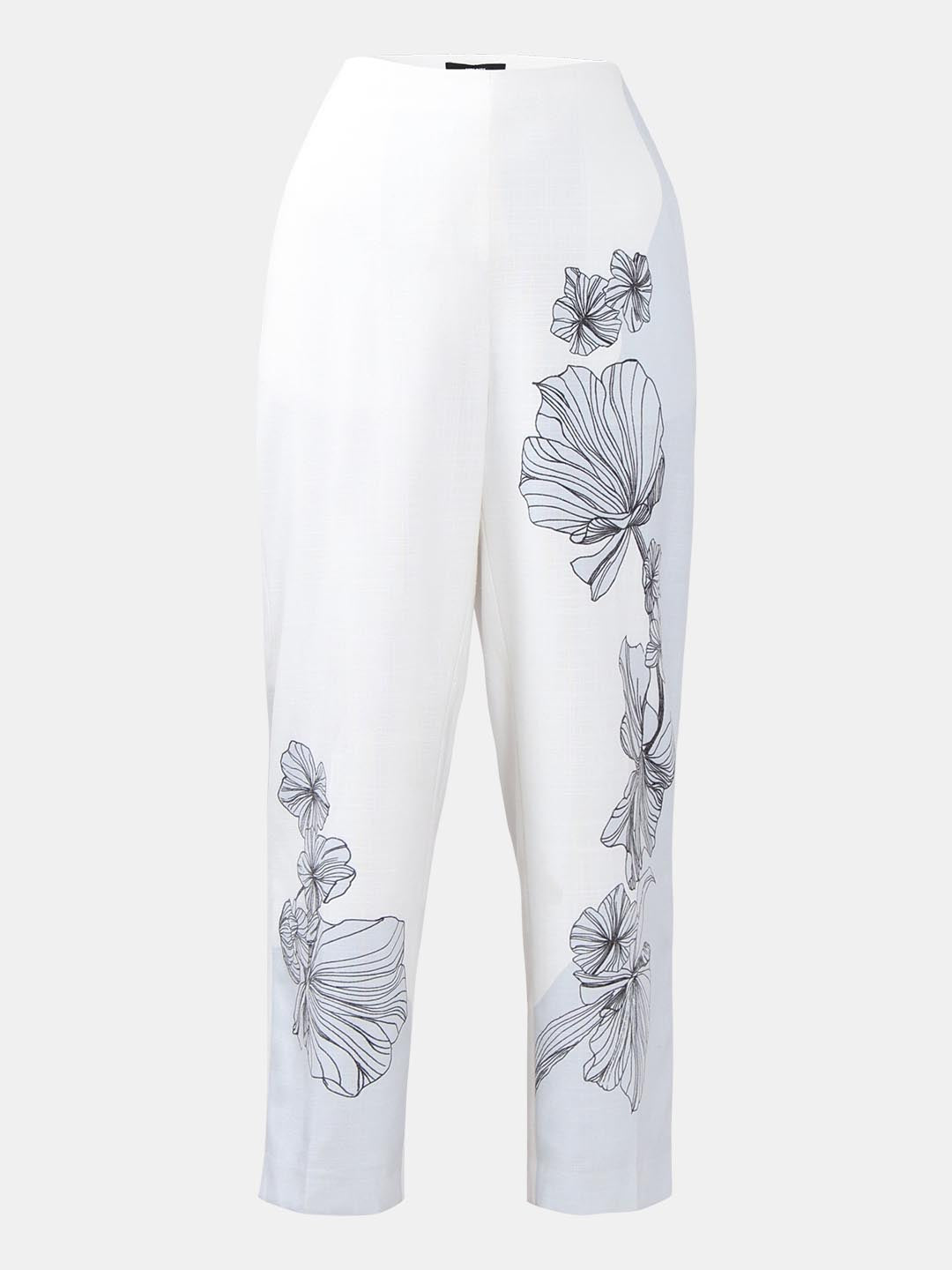 Vero Moda off-White High Rise Floral Pants