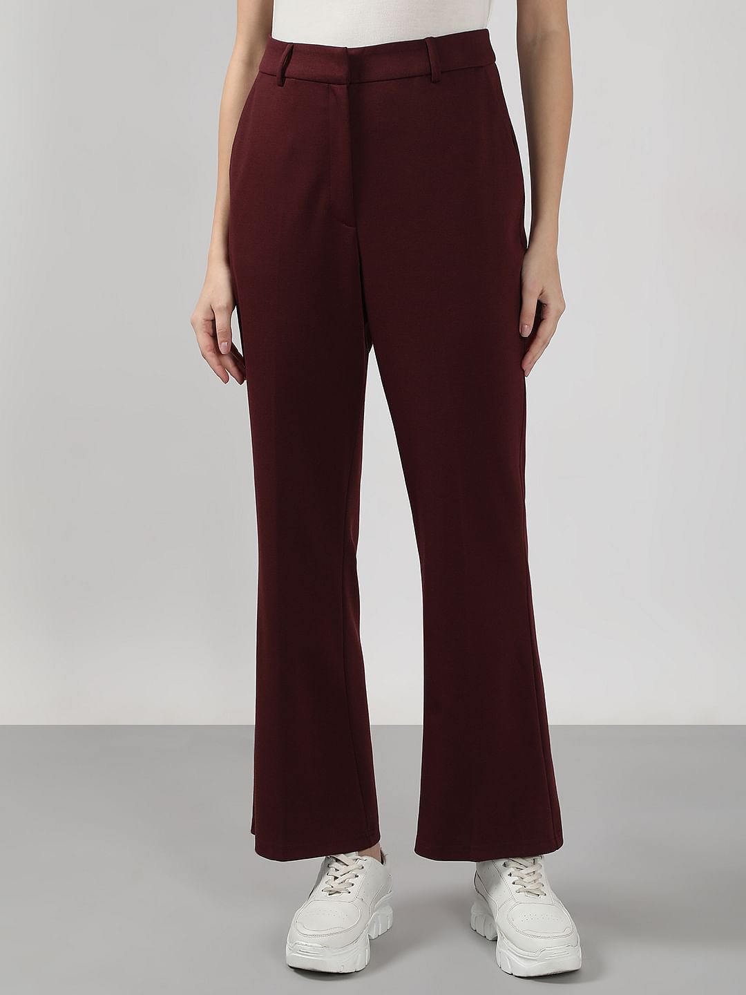Burgundy Bootcut Pants
