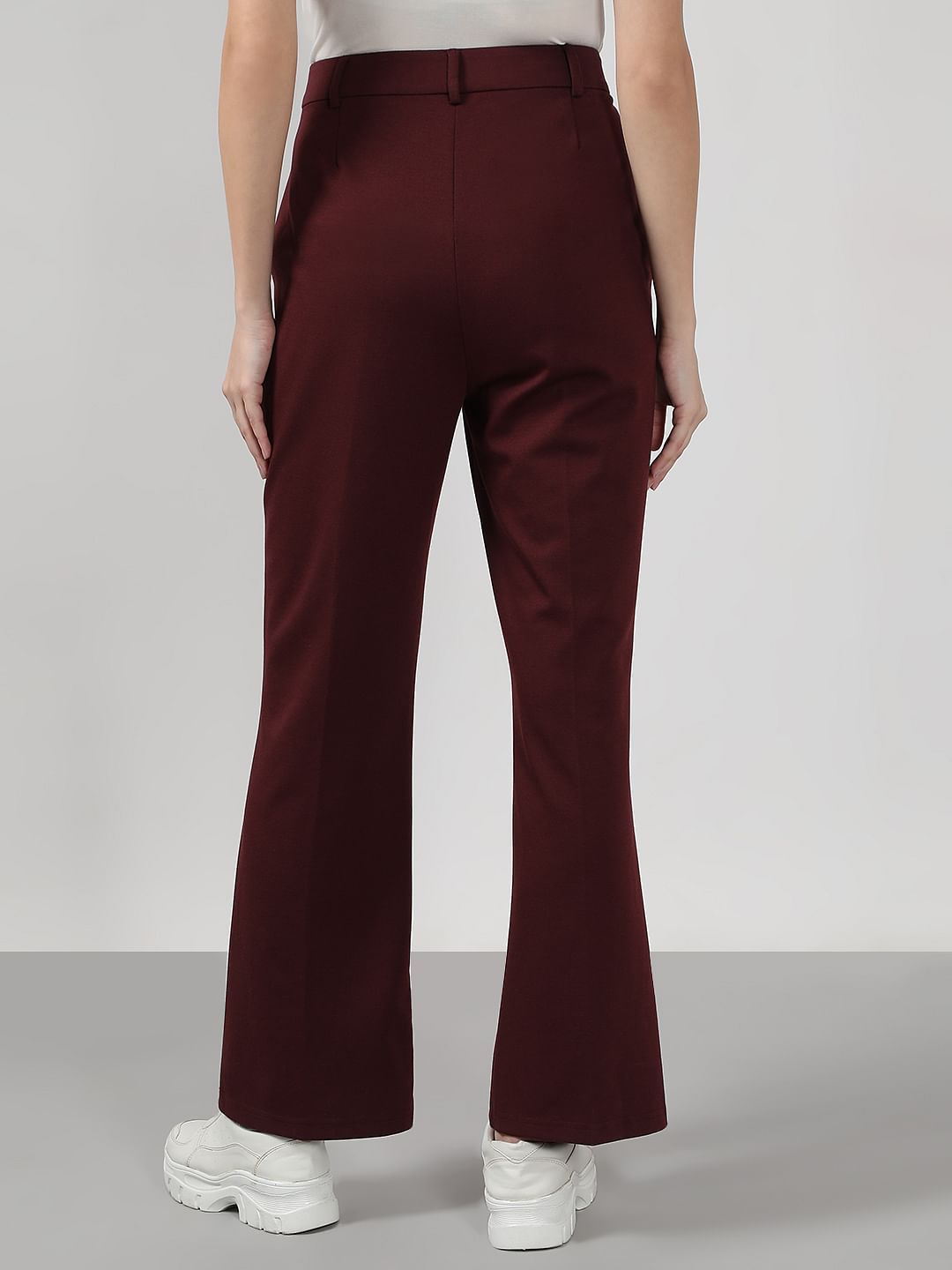 Burgundy Bootcut Pants