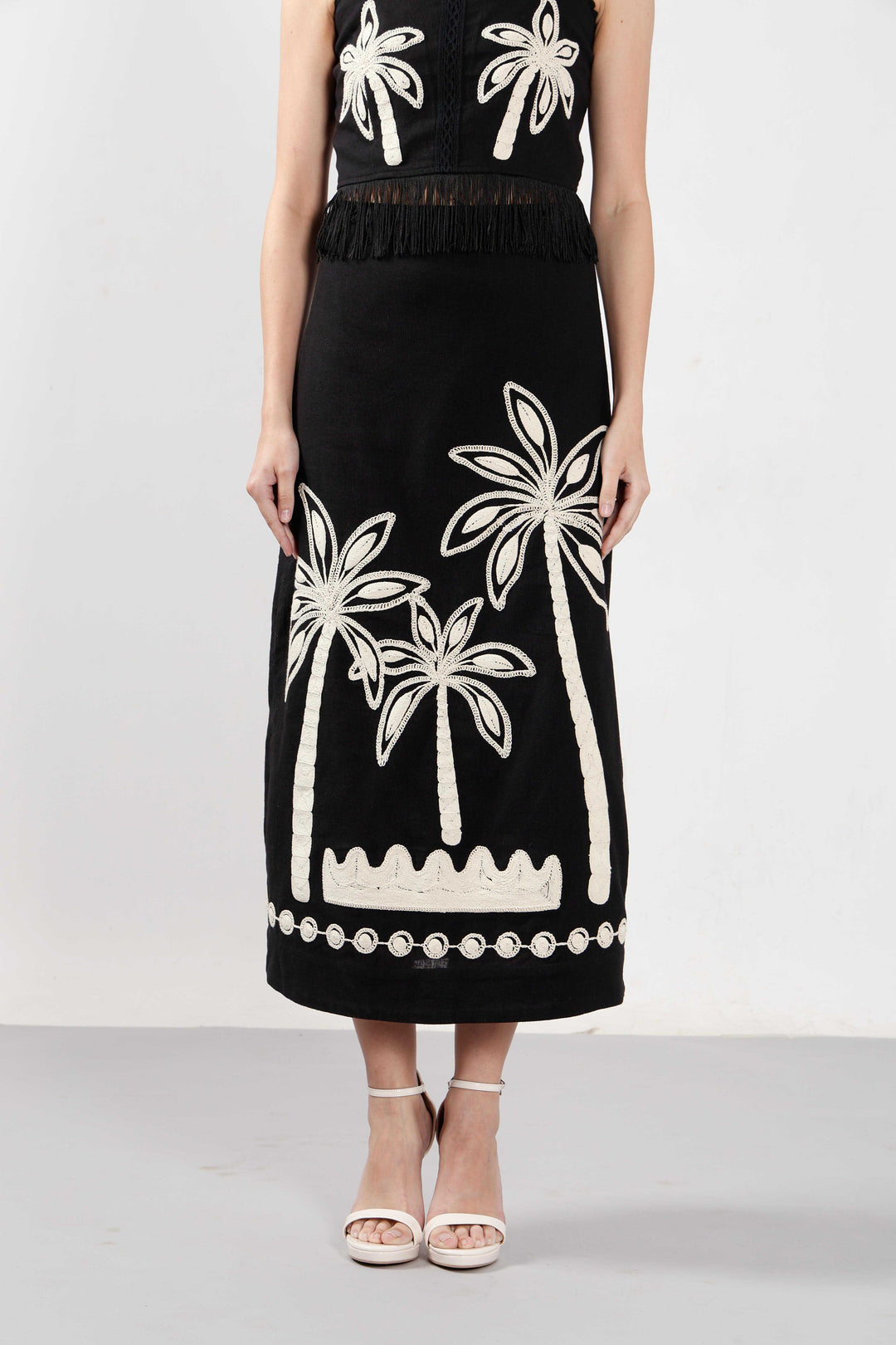 Vero Moda Black Embroidered Co-Ord Set Skirt