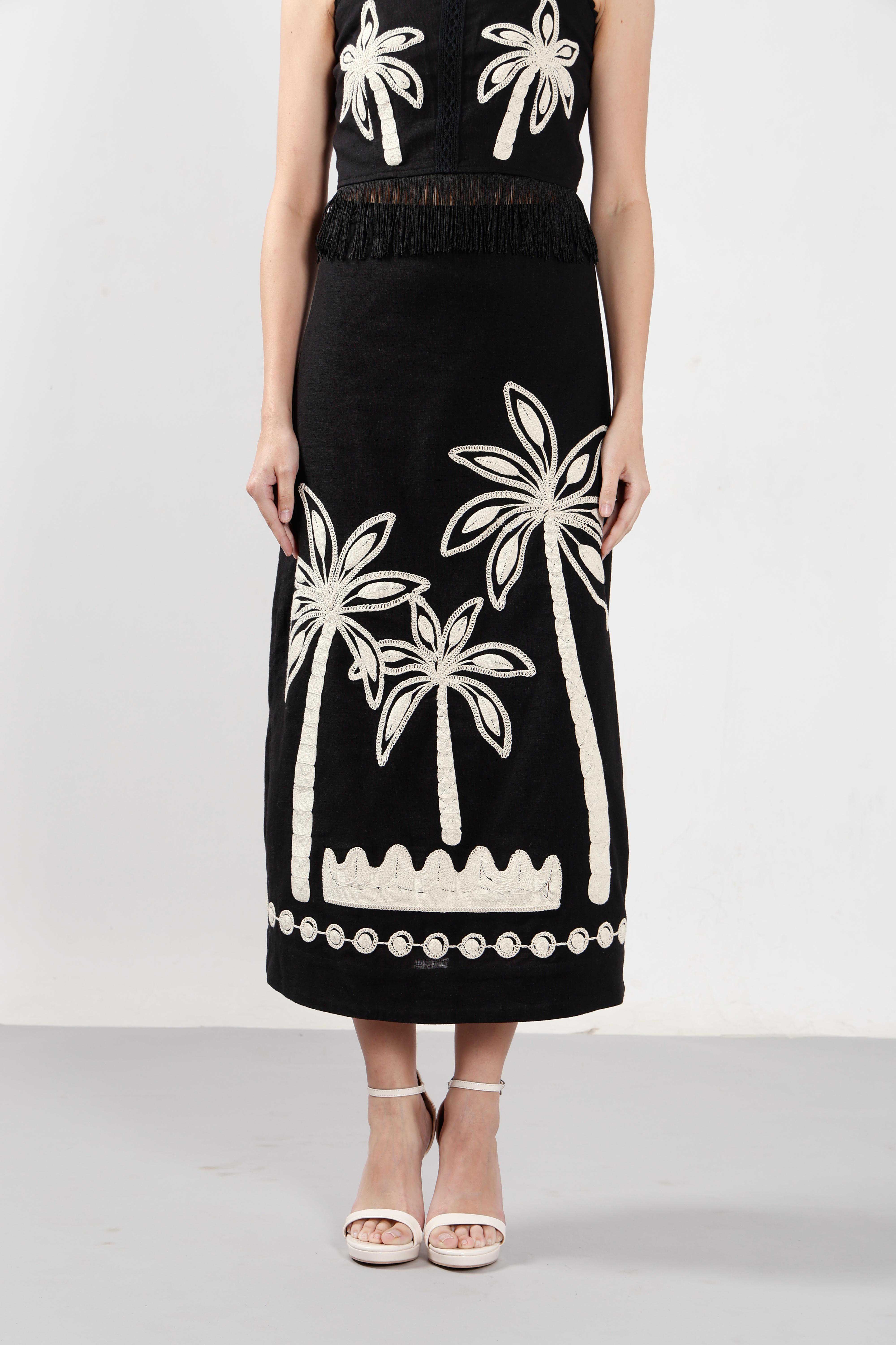 Vero Moda Black Embroidered Co-Ord Set Skirt