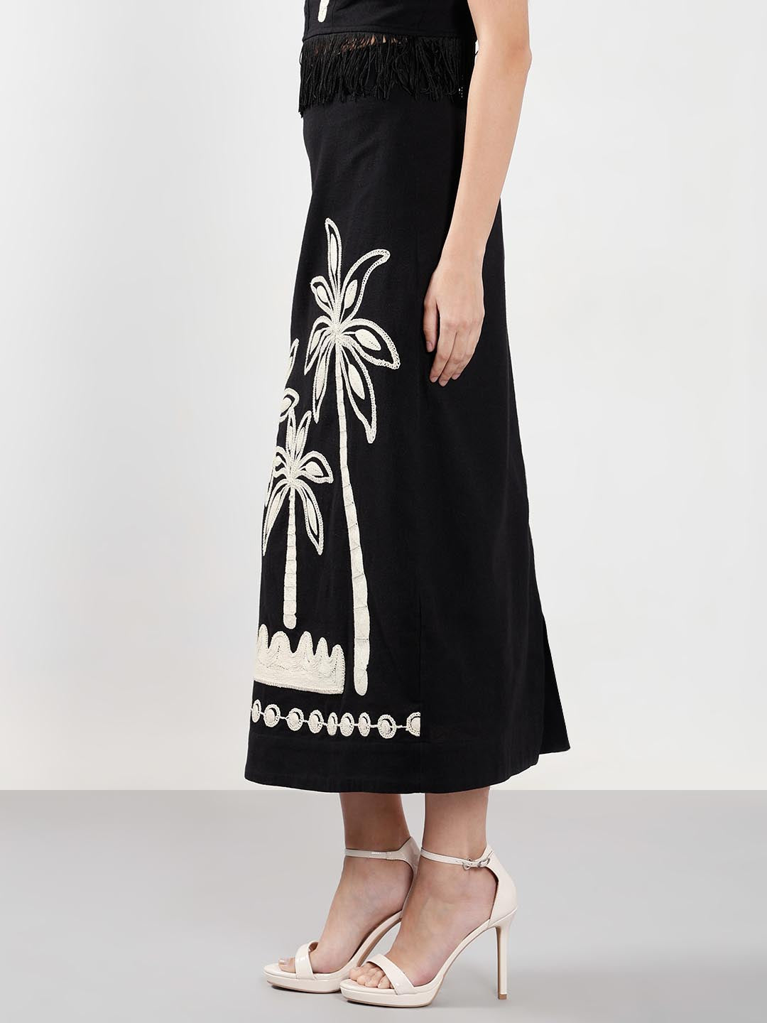 Vero Moda Black Embroidered Co-Ord Set Skirt