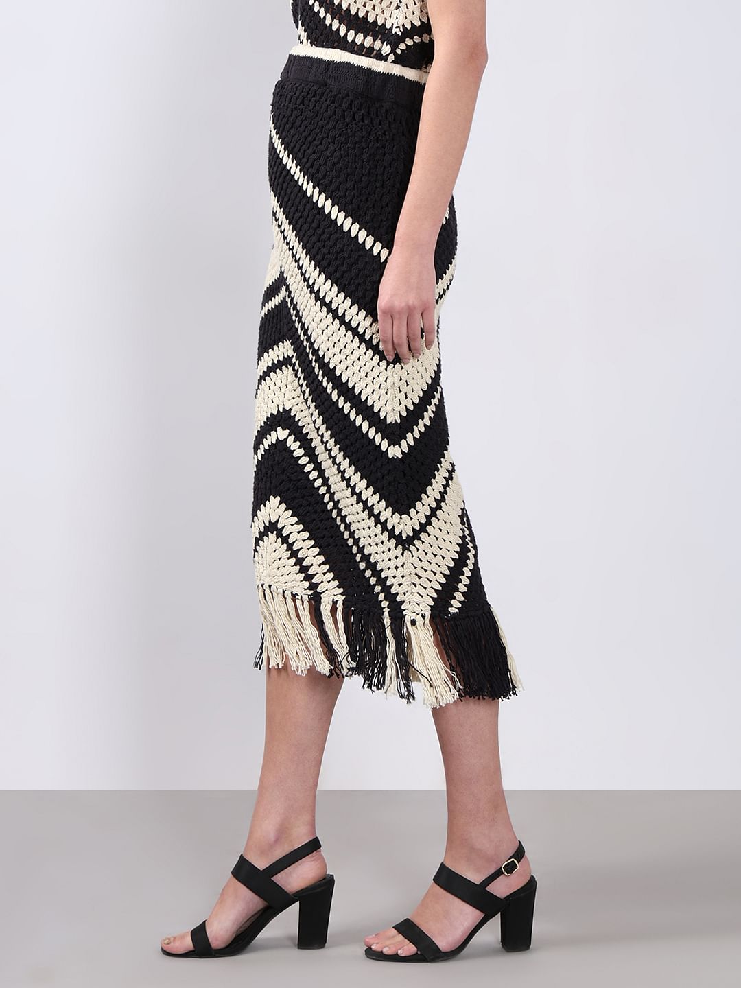 Black & White Co-Ord Set Skirt