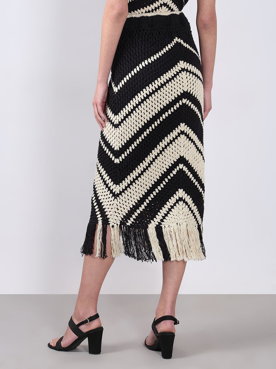 Black & White Co-Ord Set Skirt