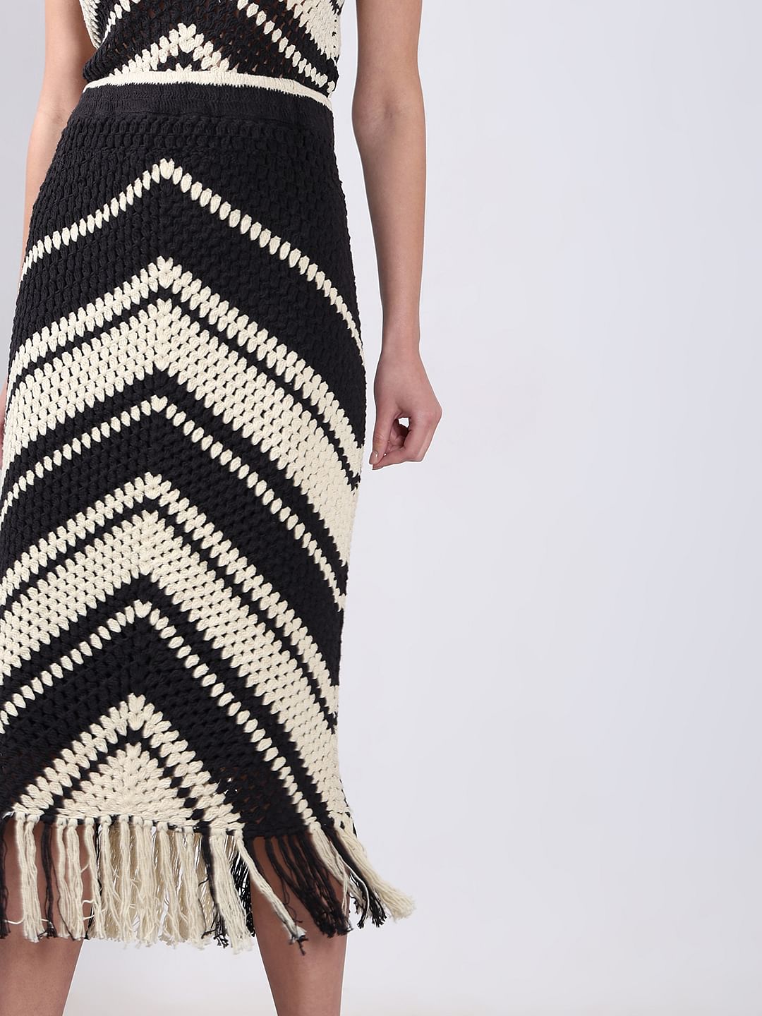 Black & White Co-Ord Set Skirt