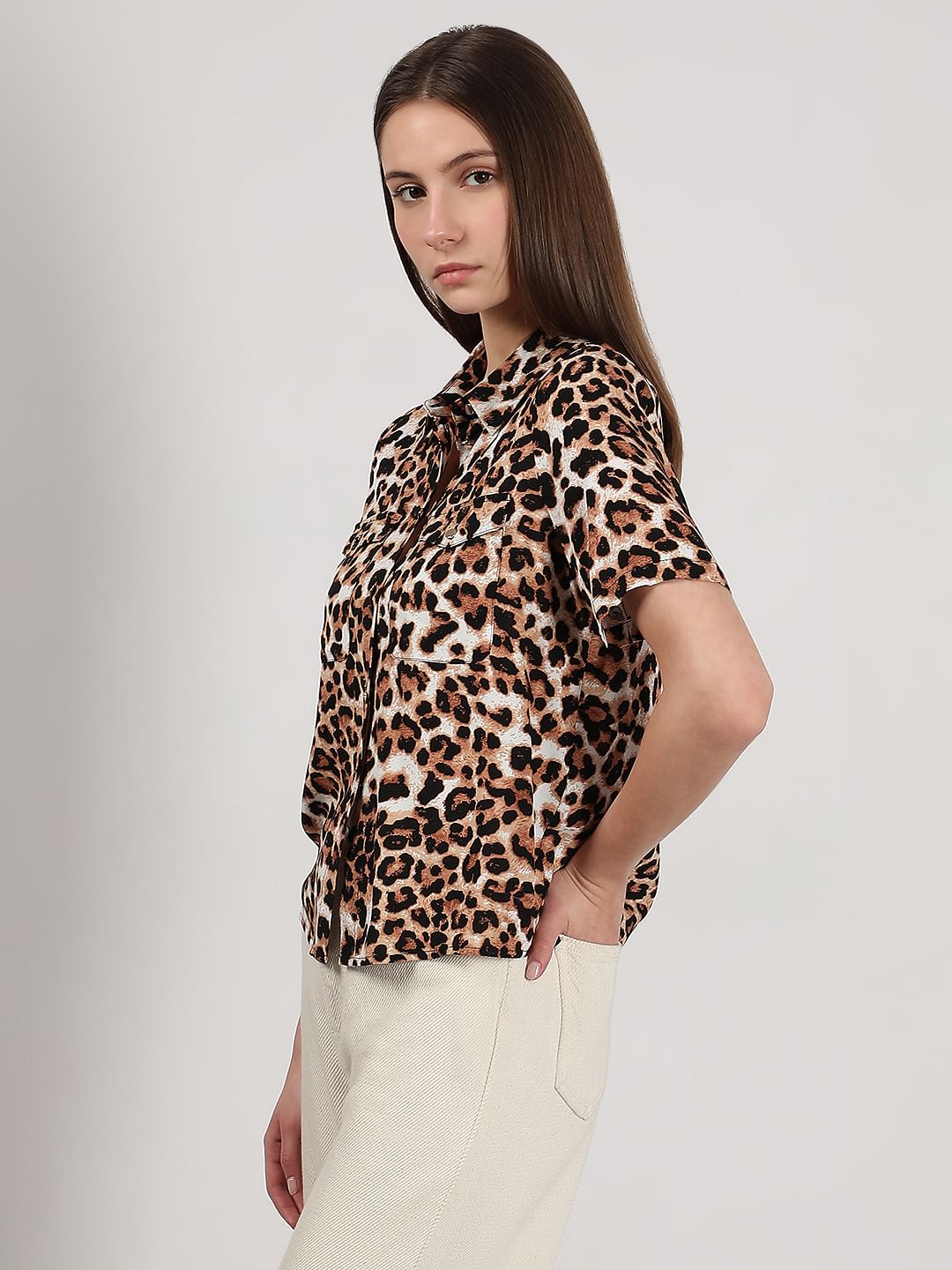 Brown Animal Print Shirt