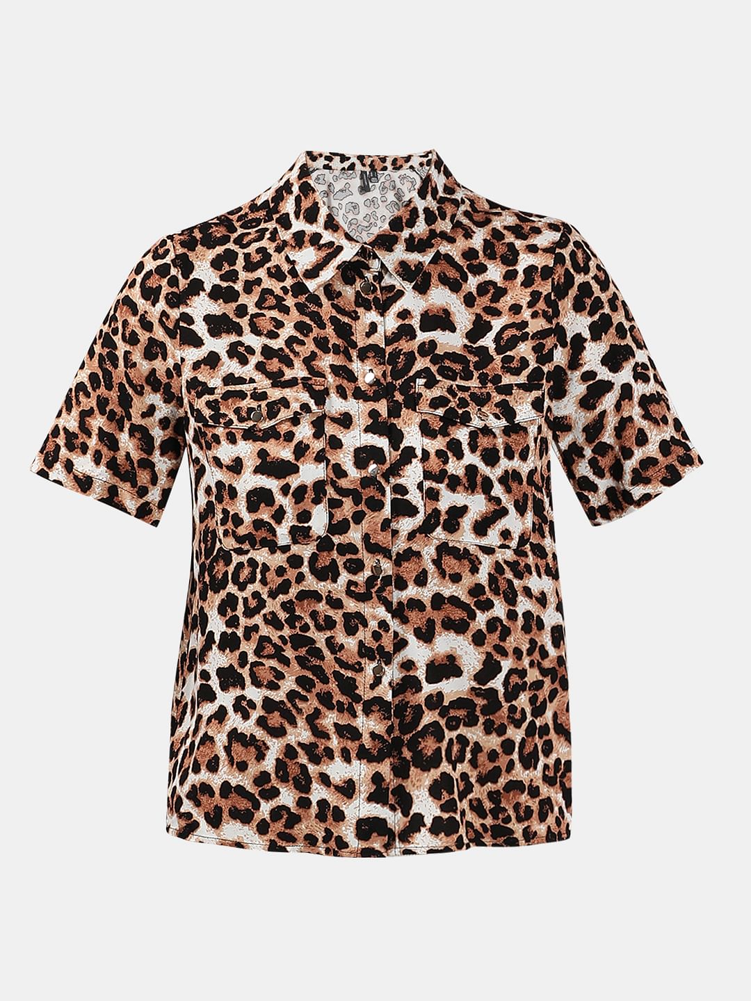 Brown Animal Print Shirt