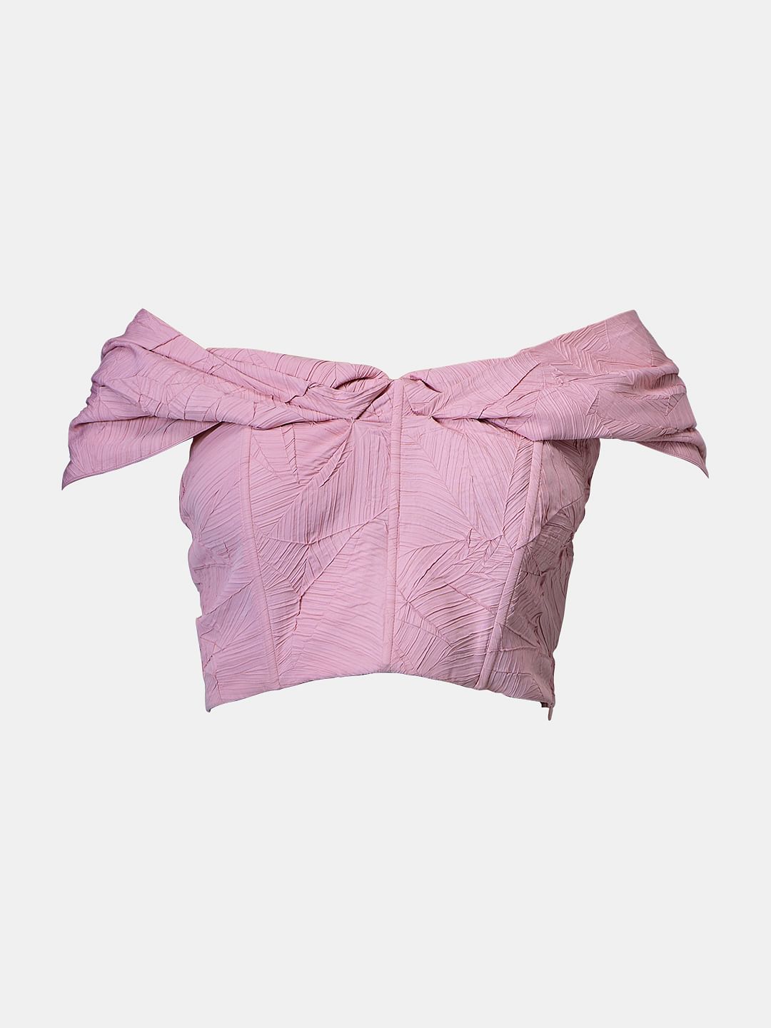 Marquee Pink Off Shoulder Crop Top