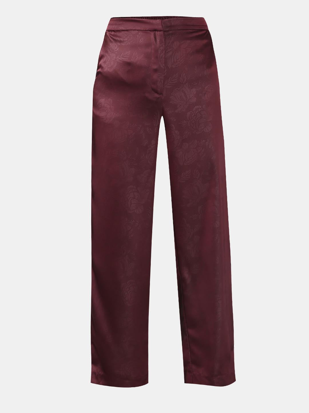 Vero Moda Maroon High Rise Flared Pants