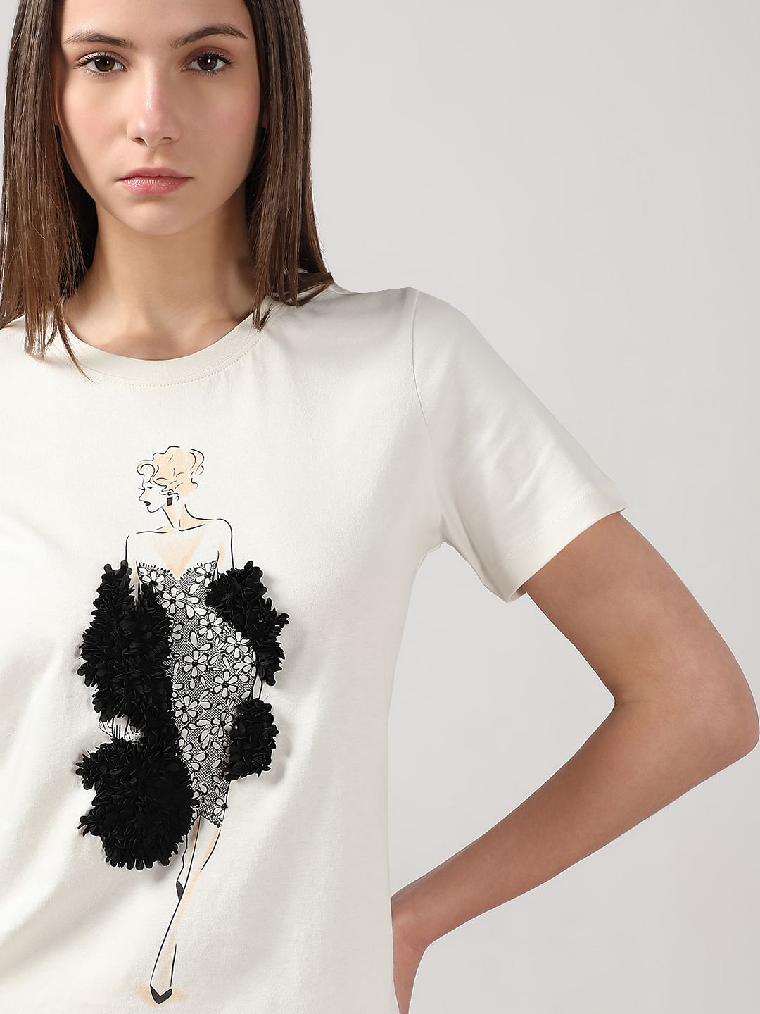 White Printed T-Shirt