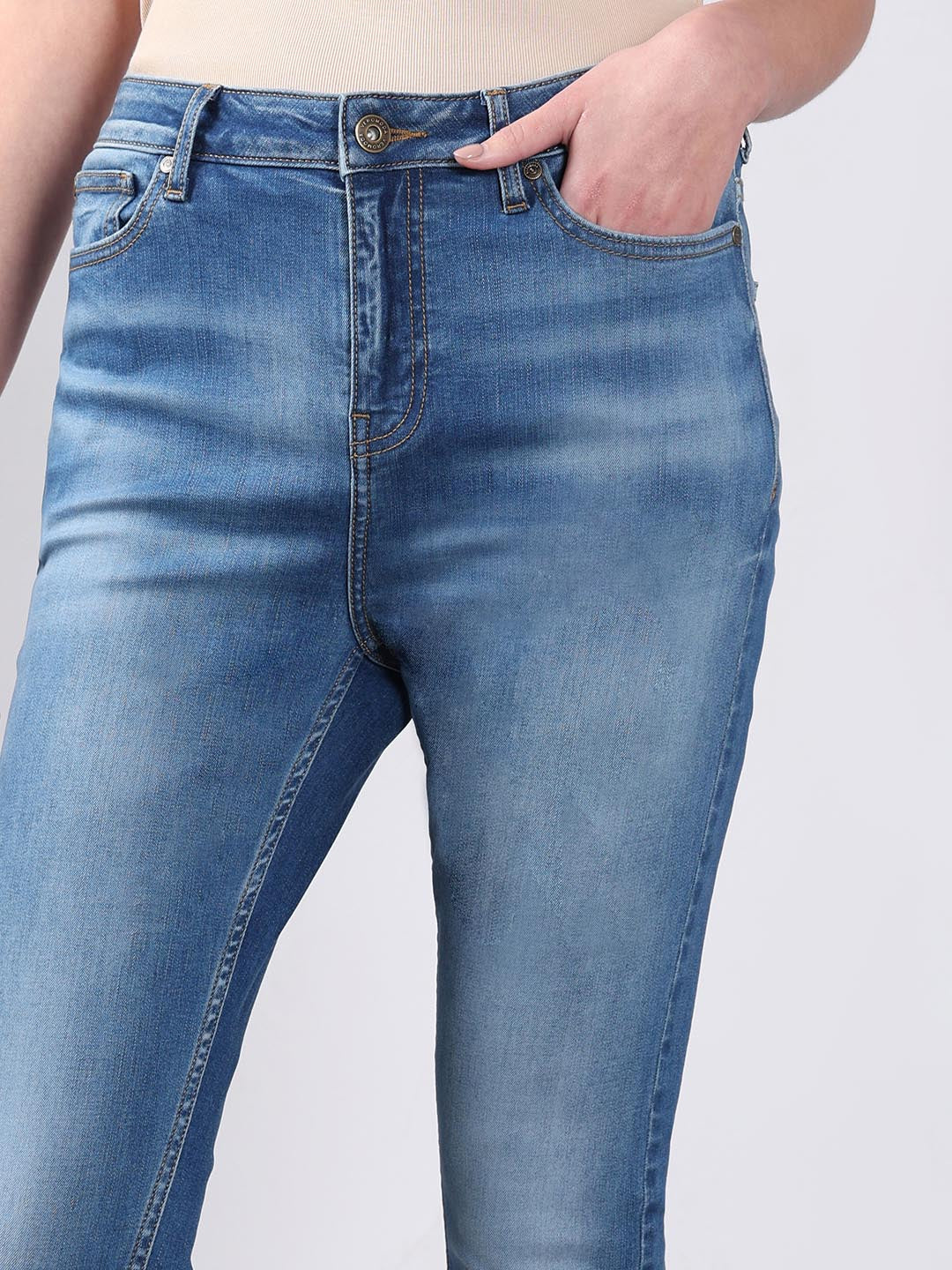 Vero Moda Light Blue Mid Rise Skinny Fit Jeans