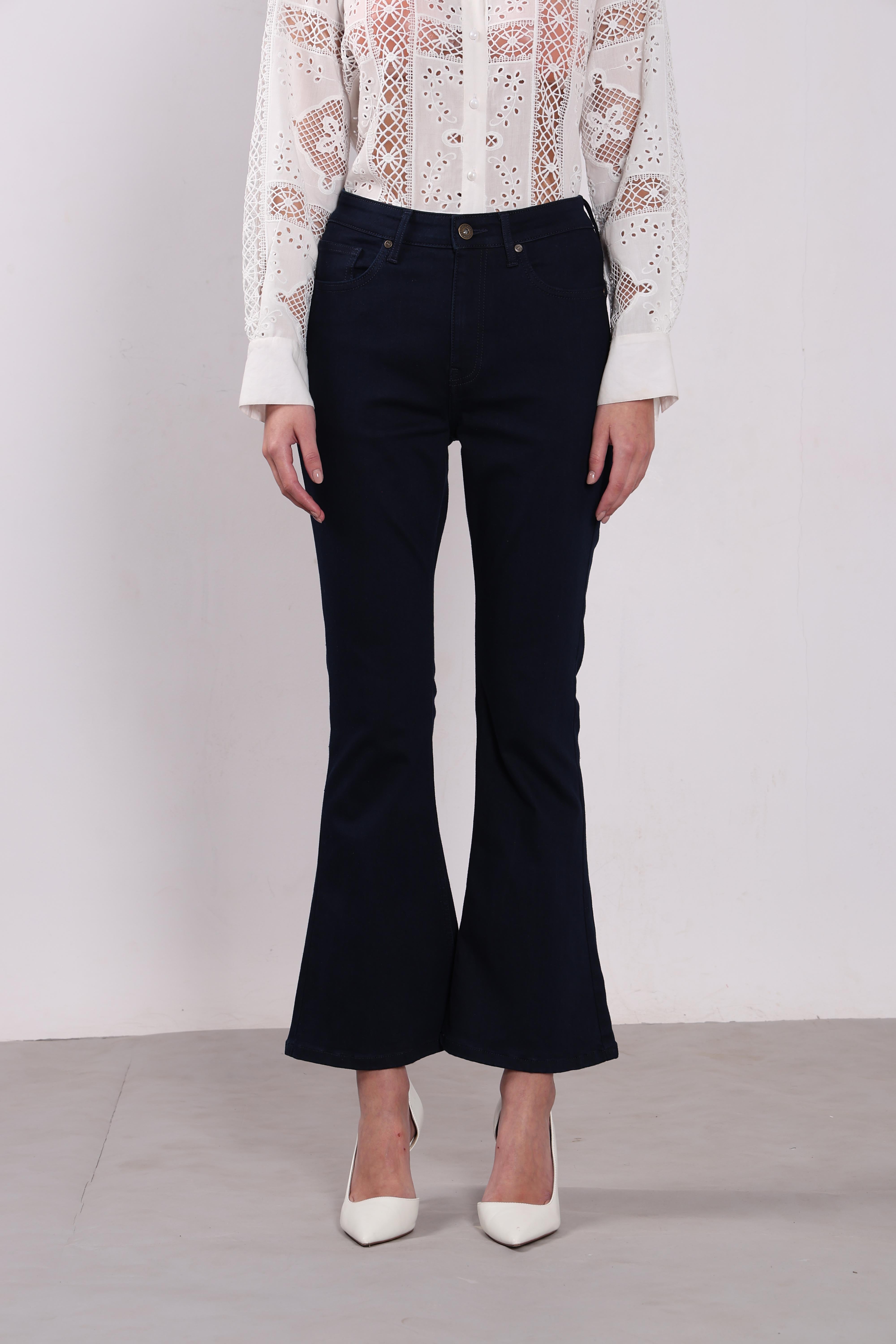 Vero Moda Dark Blue High Rise Bootcut Jeans