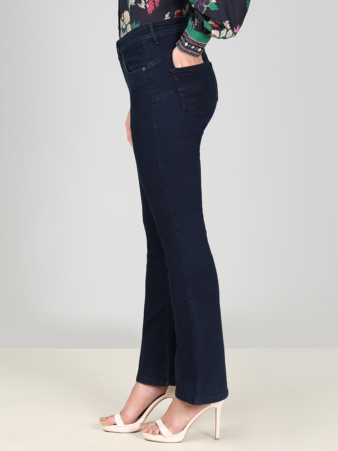 Dark Blue High Rise Bootcut Jeans