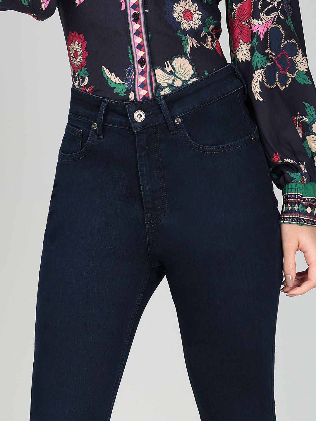 Dark Blue High Rise Bootcut Jeans