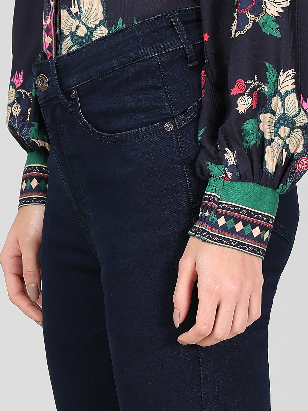 Dark Blue High Rise Bootcut Jeans