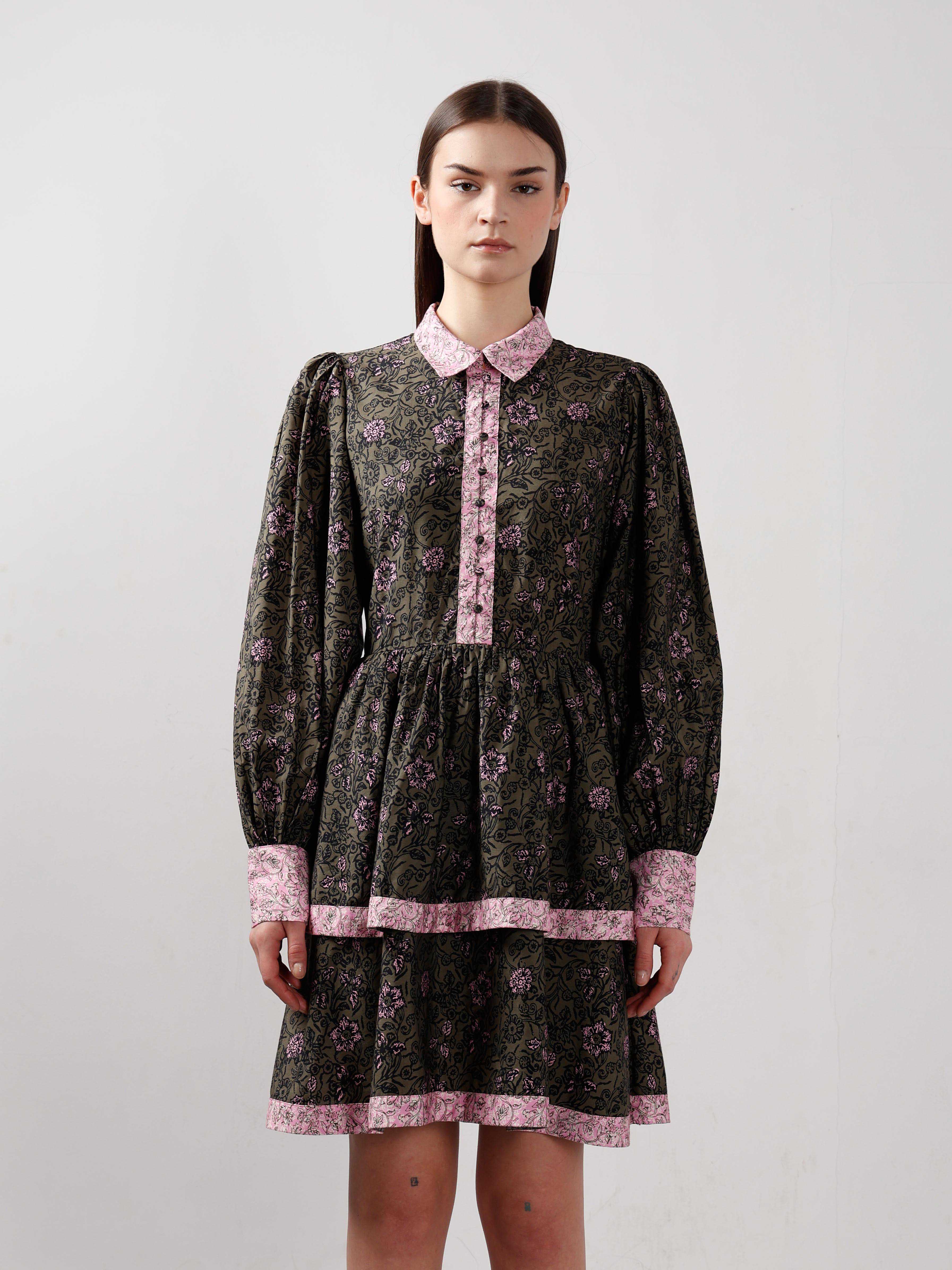 Vero Moda Black Printed Fit & Flare Dress