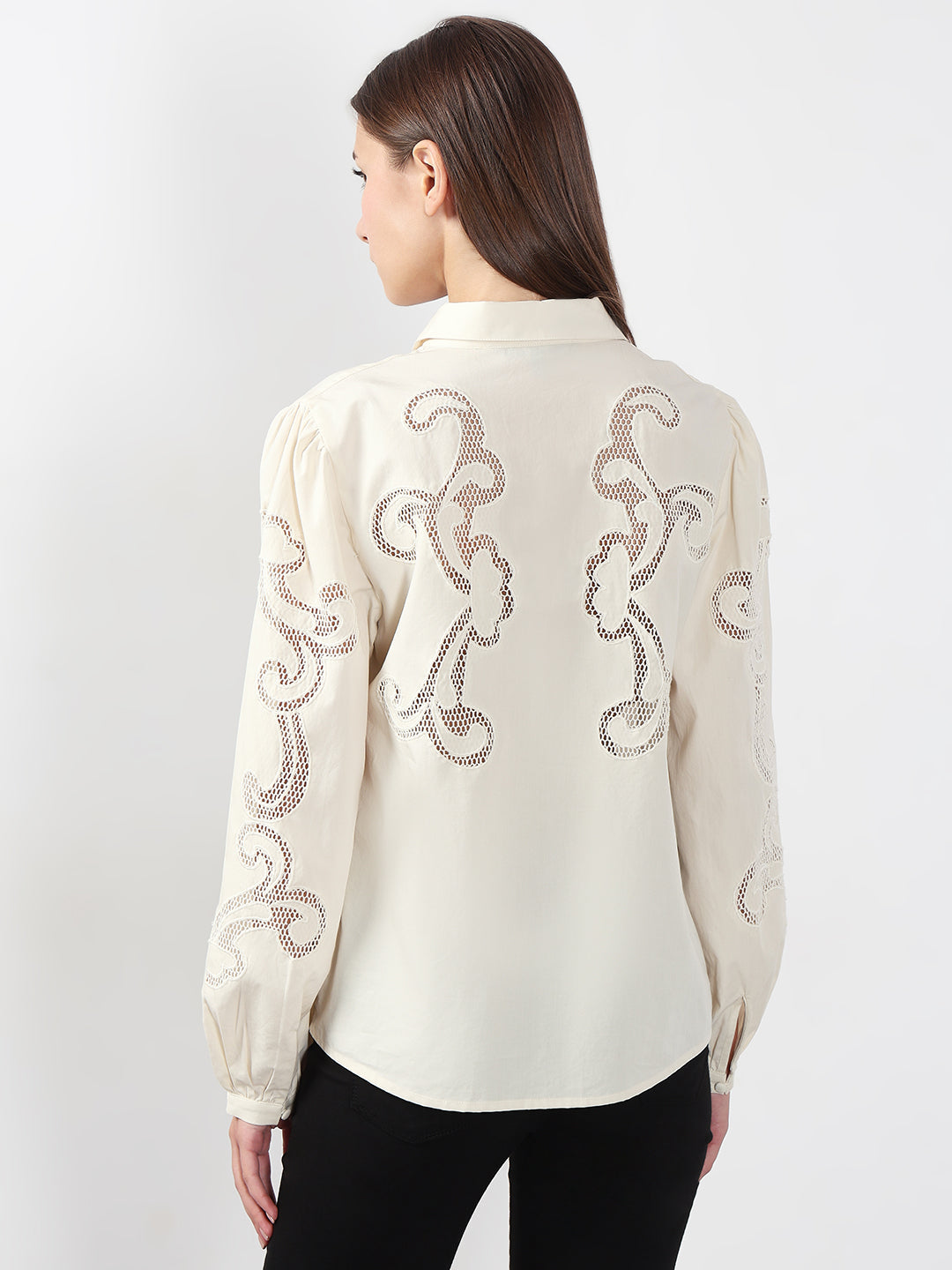VERO MODA Ivory Button-Down Shirt